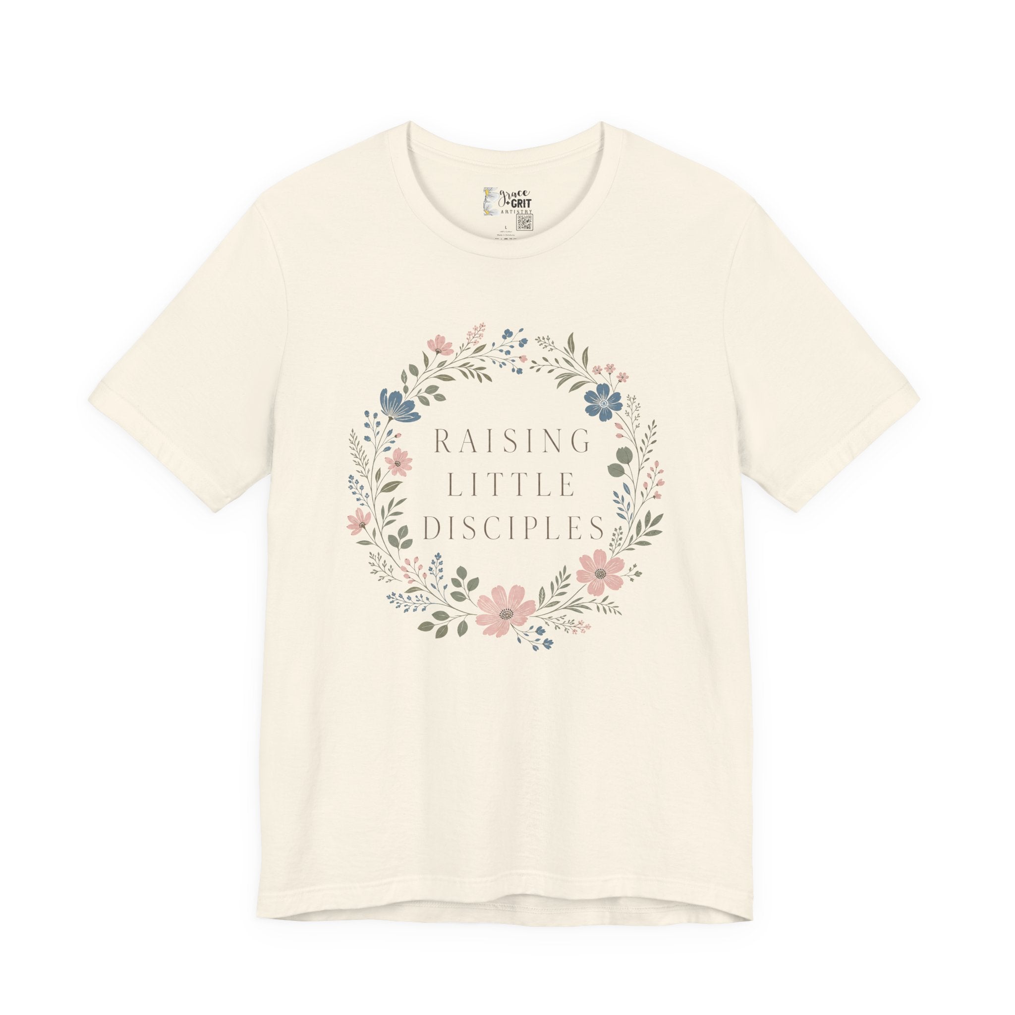 T-Shirt — "Raising Little Disciples" Floral Kids Ministry Tee