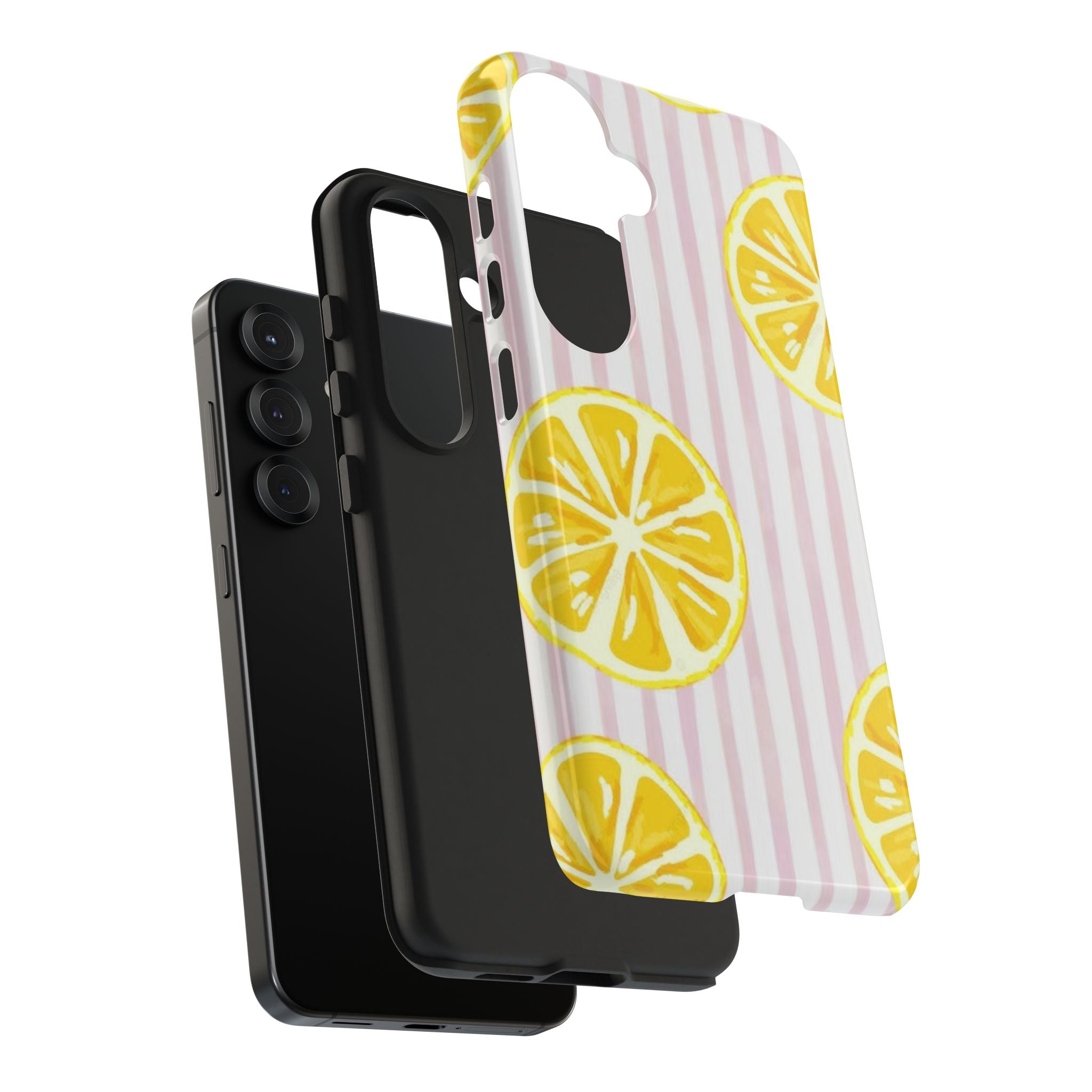 Lemon Slice Tough Phone Case — Pink Stripe Summer Protective Cover