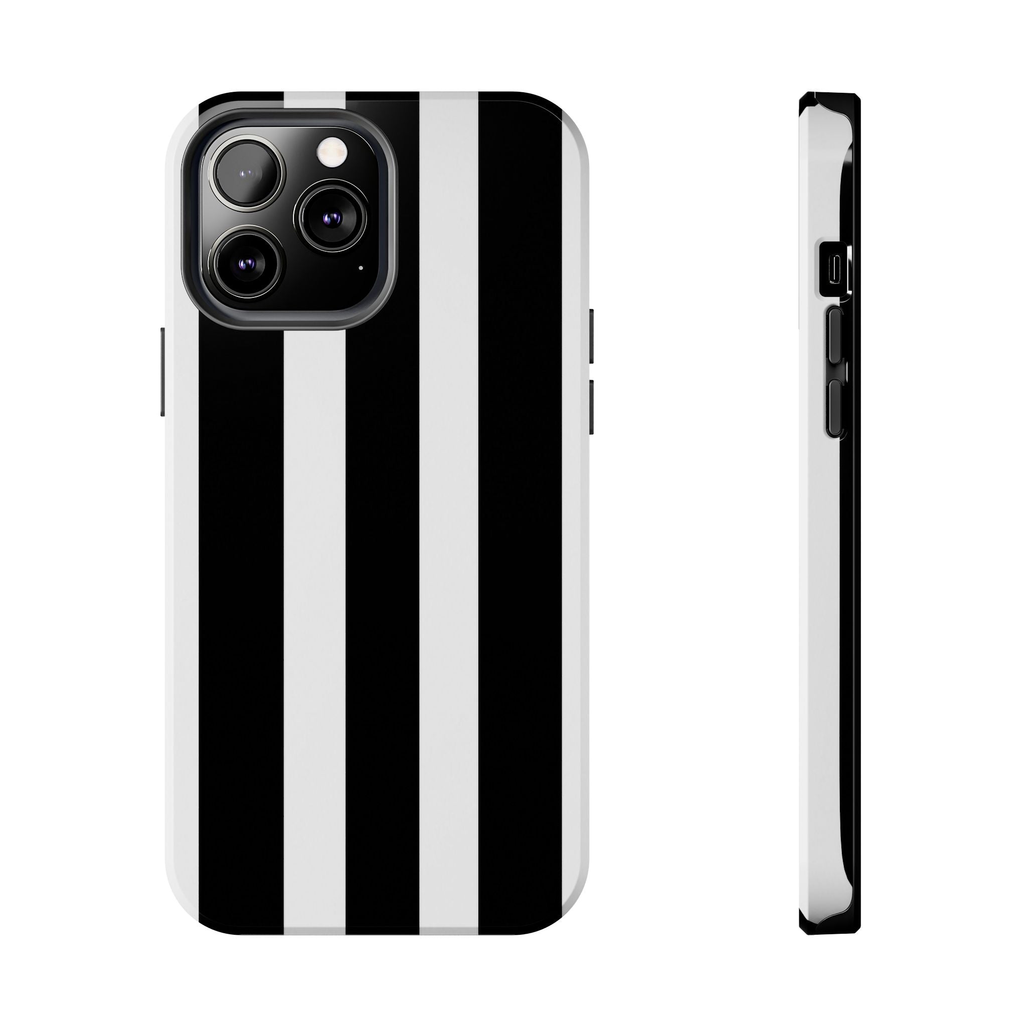 Black & White Bold Stripe Phone Case — Tough Protective Cover