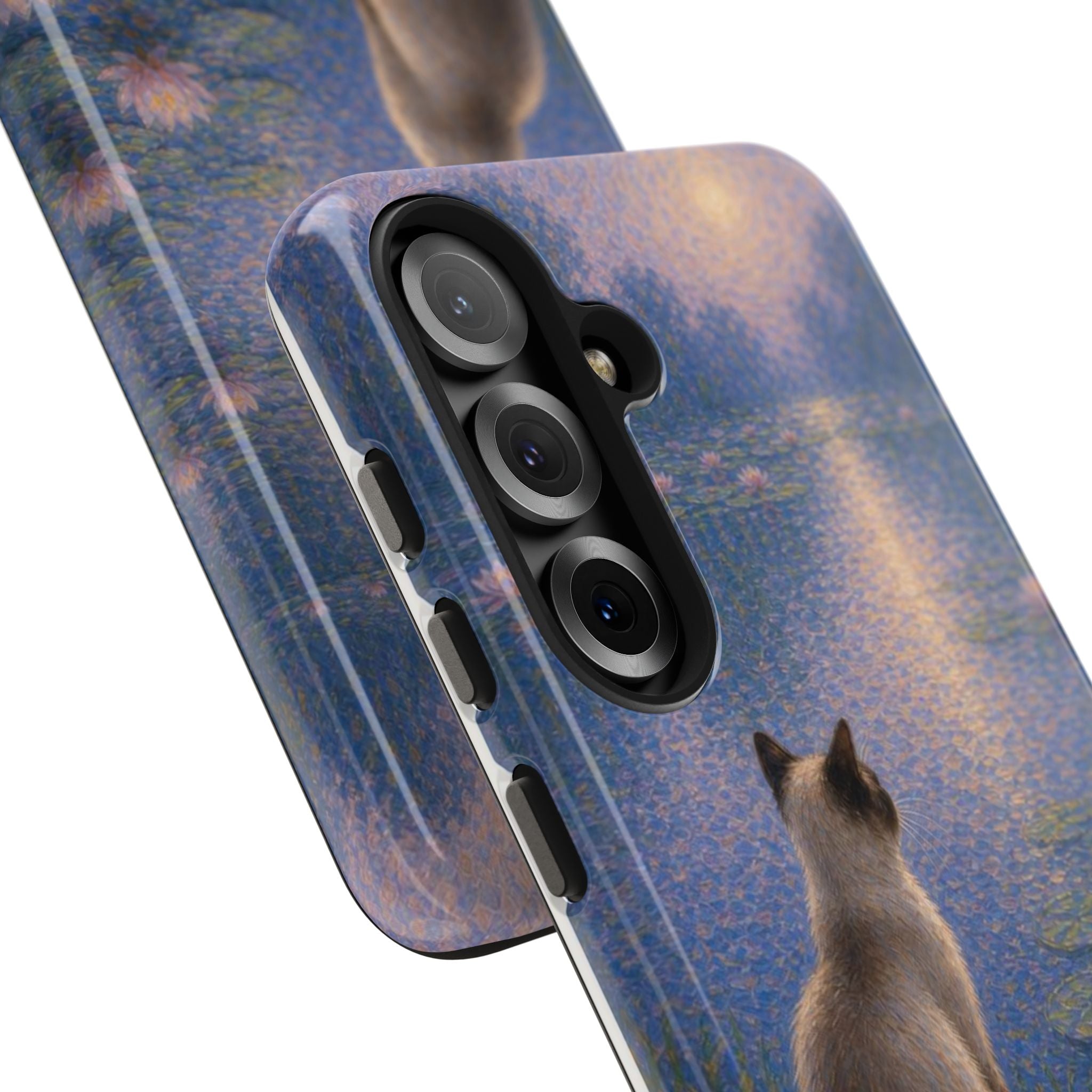Siamese Cat by Moonlight Tough Phone Case – Waterlily Dream Protective Cover