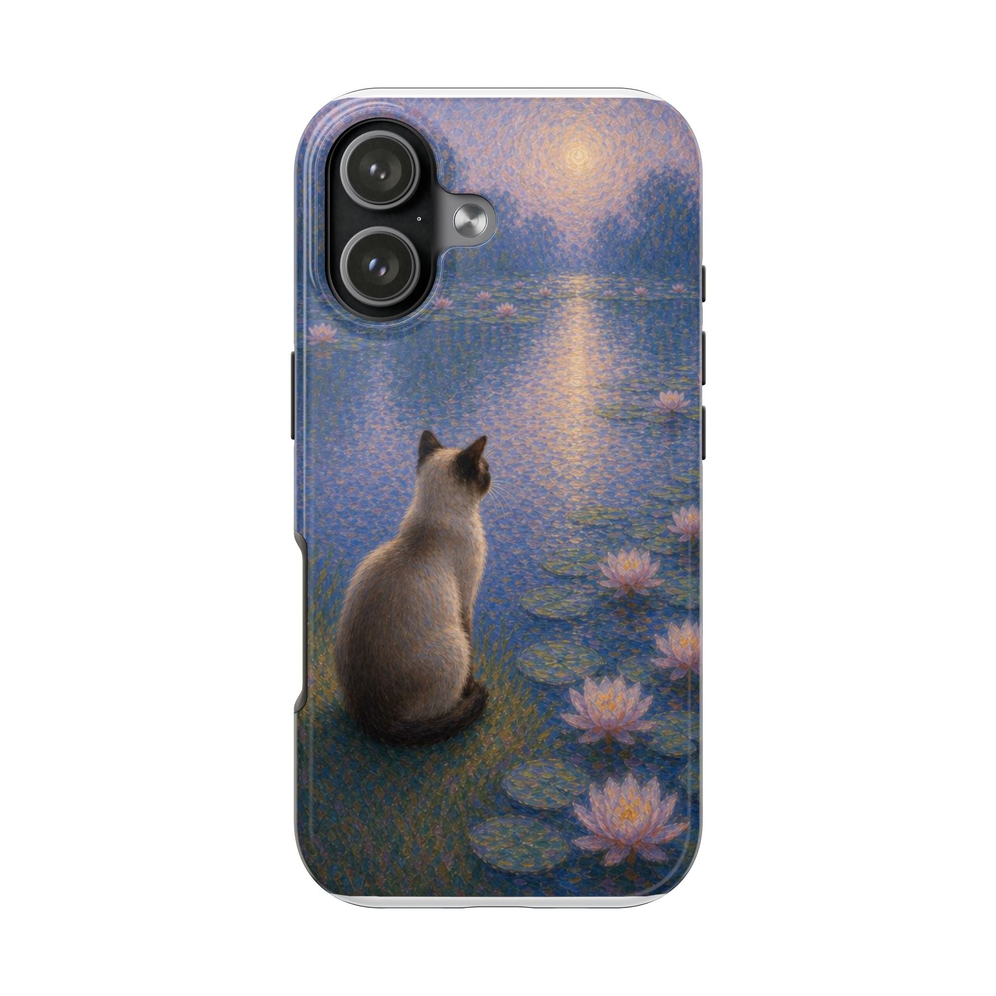 Siamese Cat by Moonlight Tough Phone Case – Waterlily Dream Protective Cover