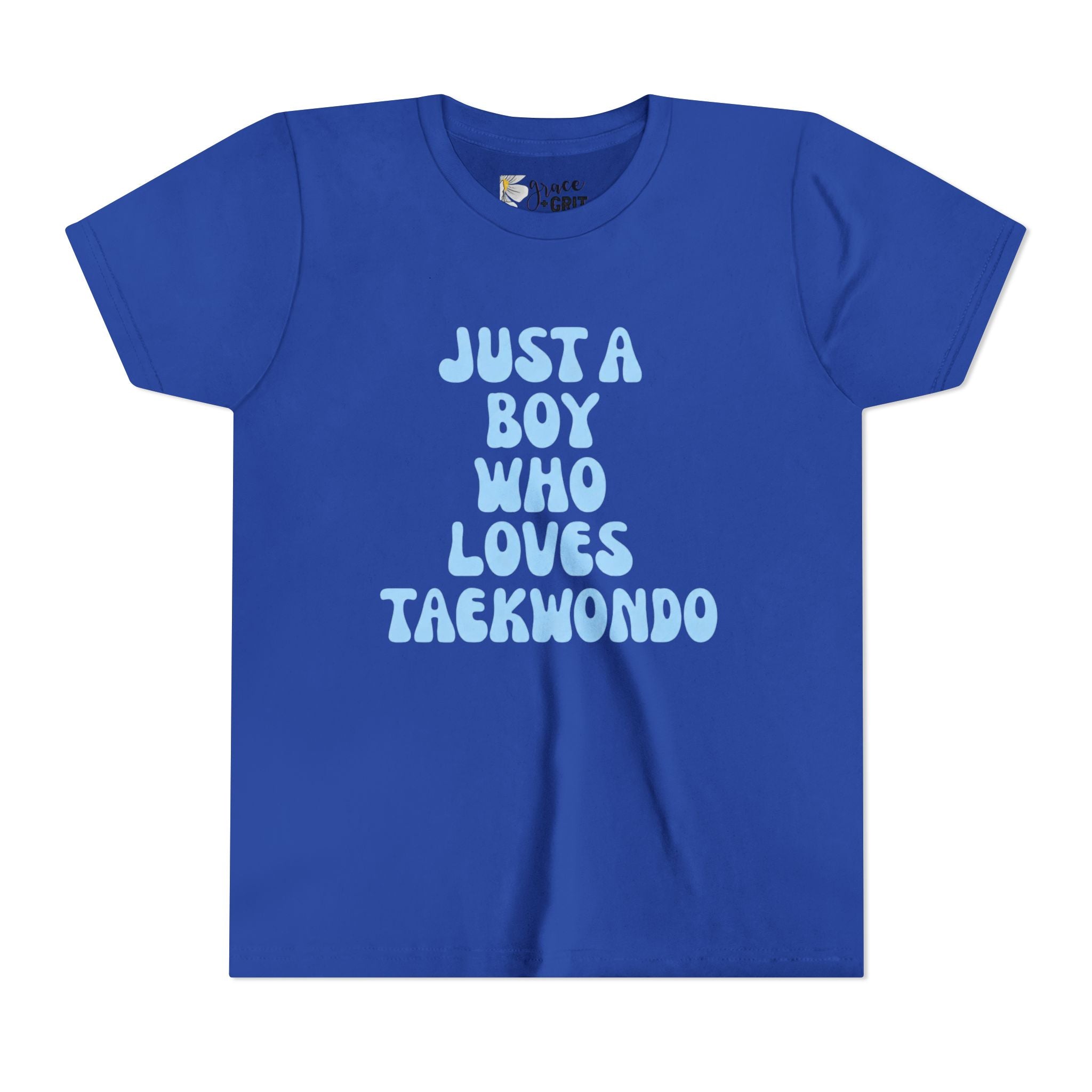 Youth Tee — "Just A Boy Who Loves Taekwondo" Martial Arts Shirt