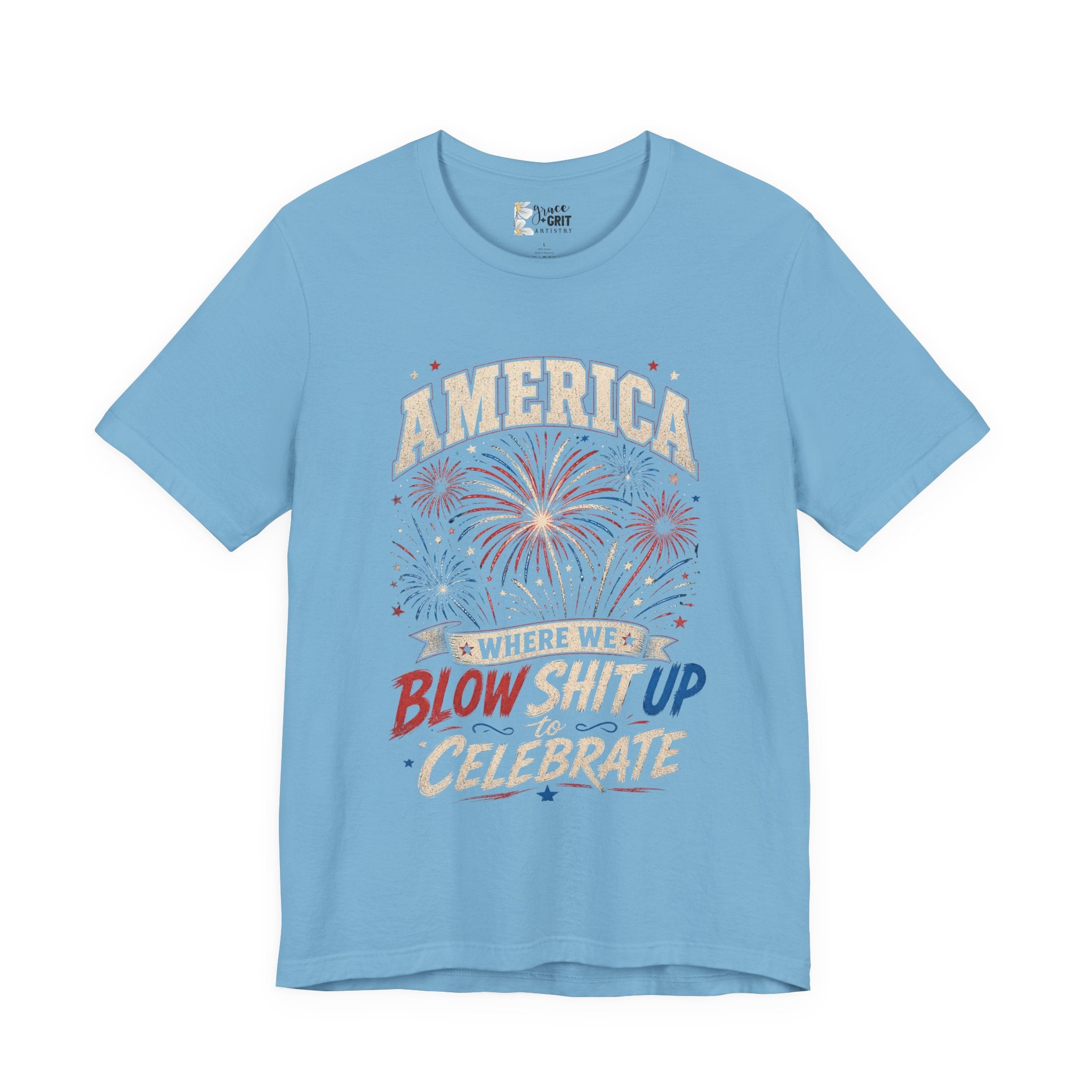 America Fireworks Celebrate Tee | Patriotic Fourth of July Shirt