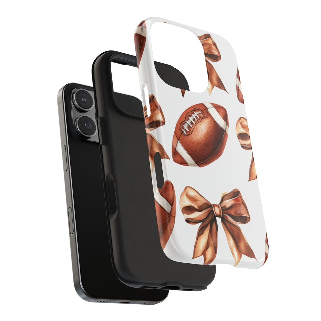 Tough Phone Case – Football & Bow Pattern