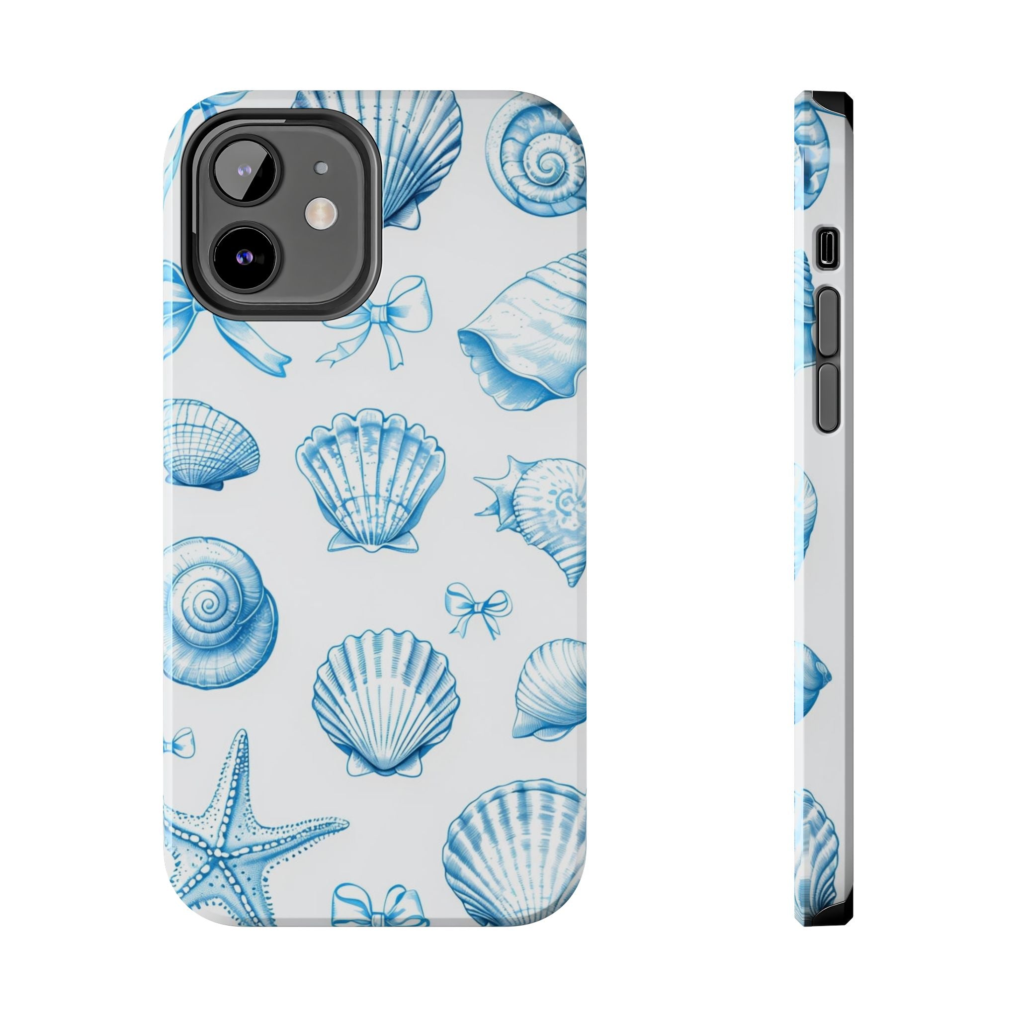 Seashell Blue Tough Phone Case – Coastal Shell Pattern Protective Cover