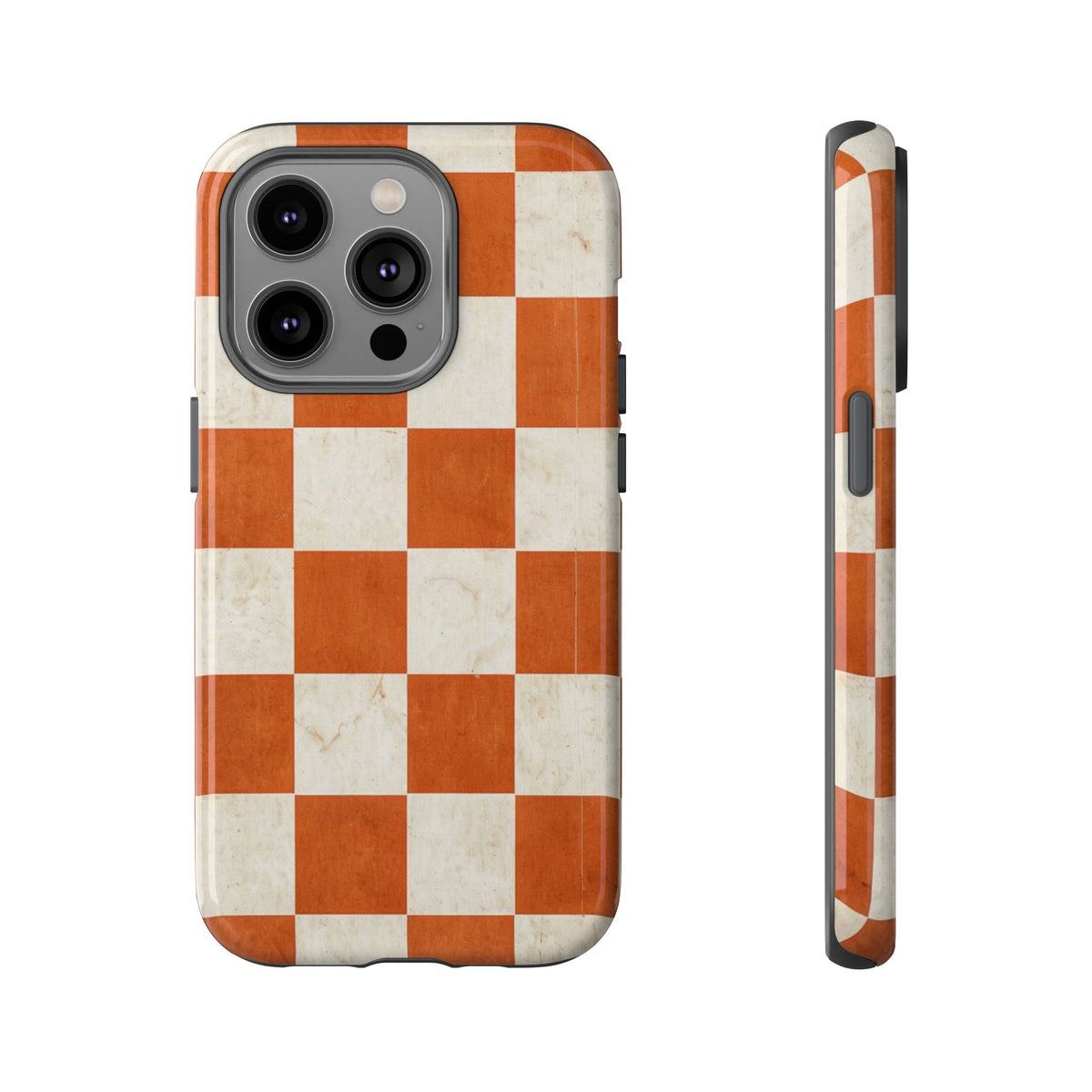 Vintage Orange Checkerboard Tough Phone Case