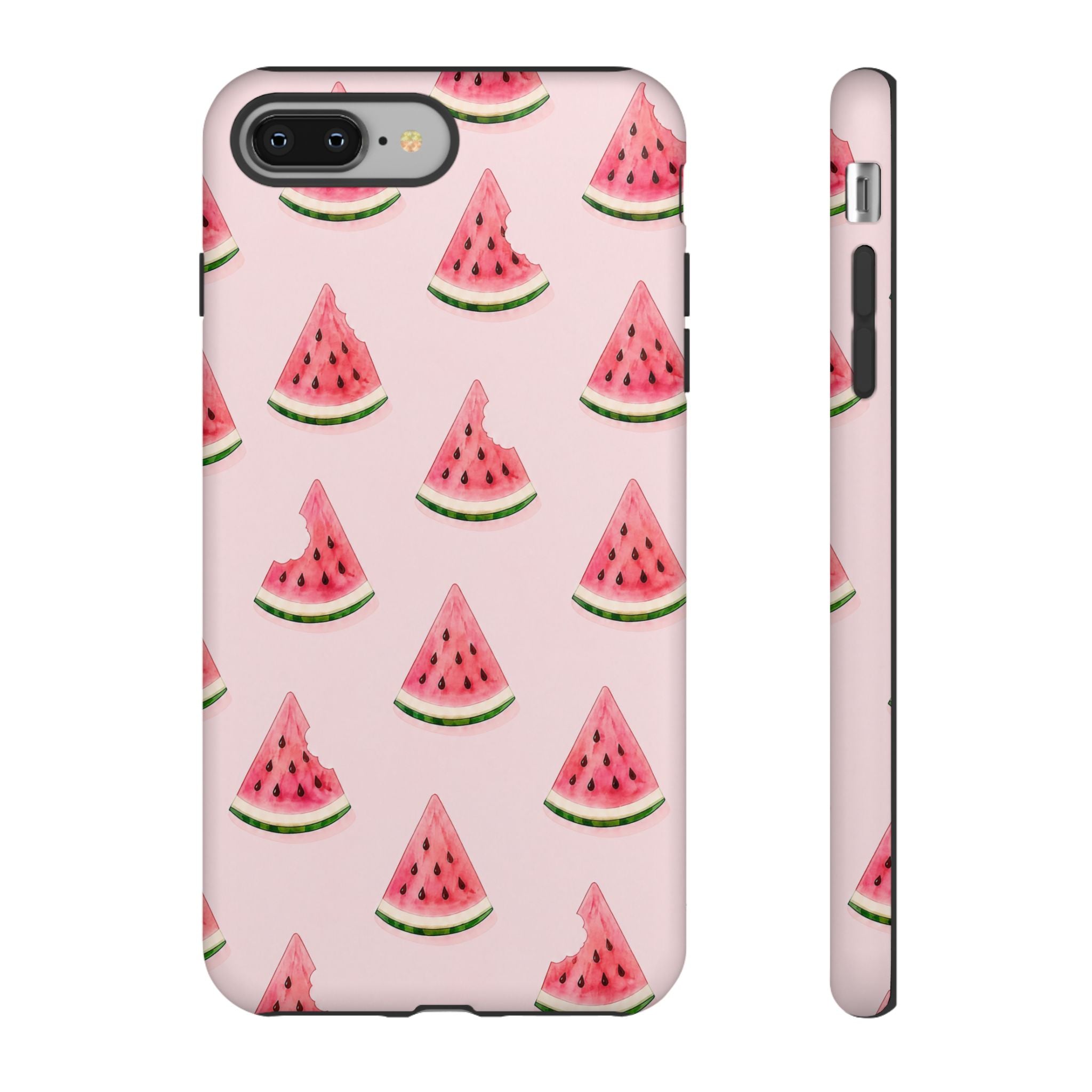 Watermelon Pattern Tough Phone Case — Pink Fruit Slice Protective Case