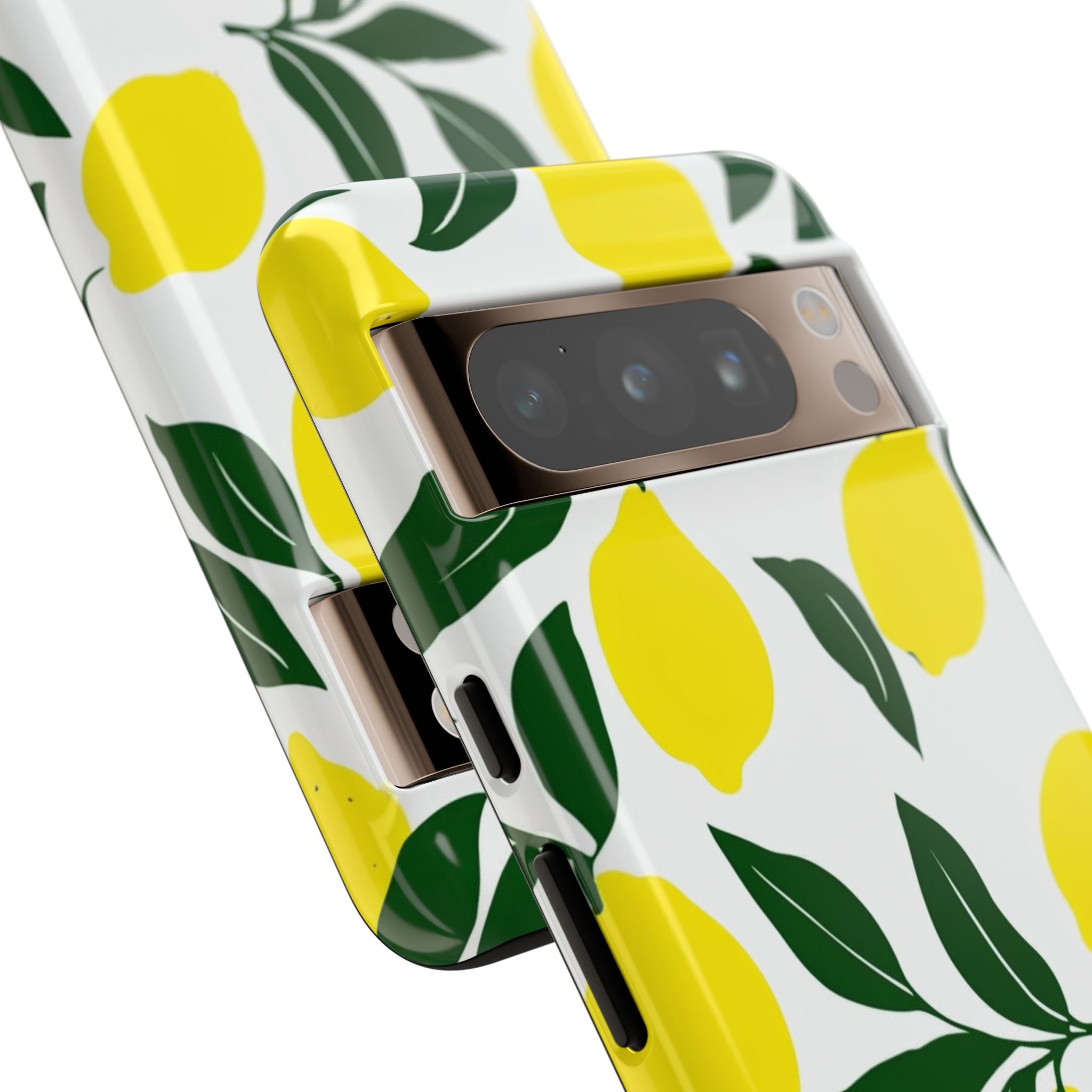 Lemon Pattern Tough Phone Case — Bright Citrus Protective Cover