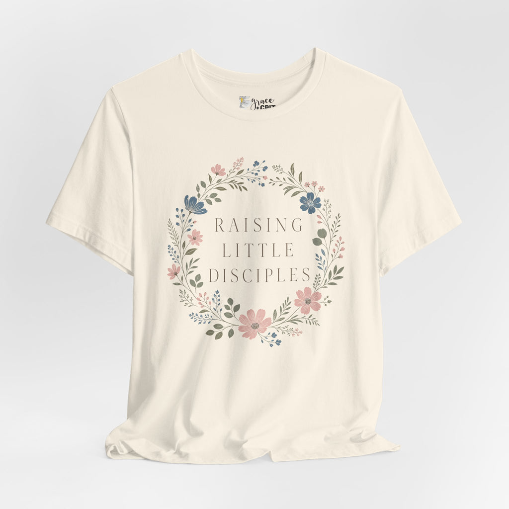 T-Shirt — "Raising Little Disciples" Floral Kids Ministry Tee