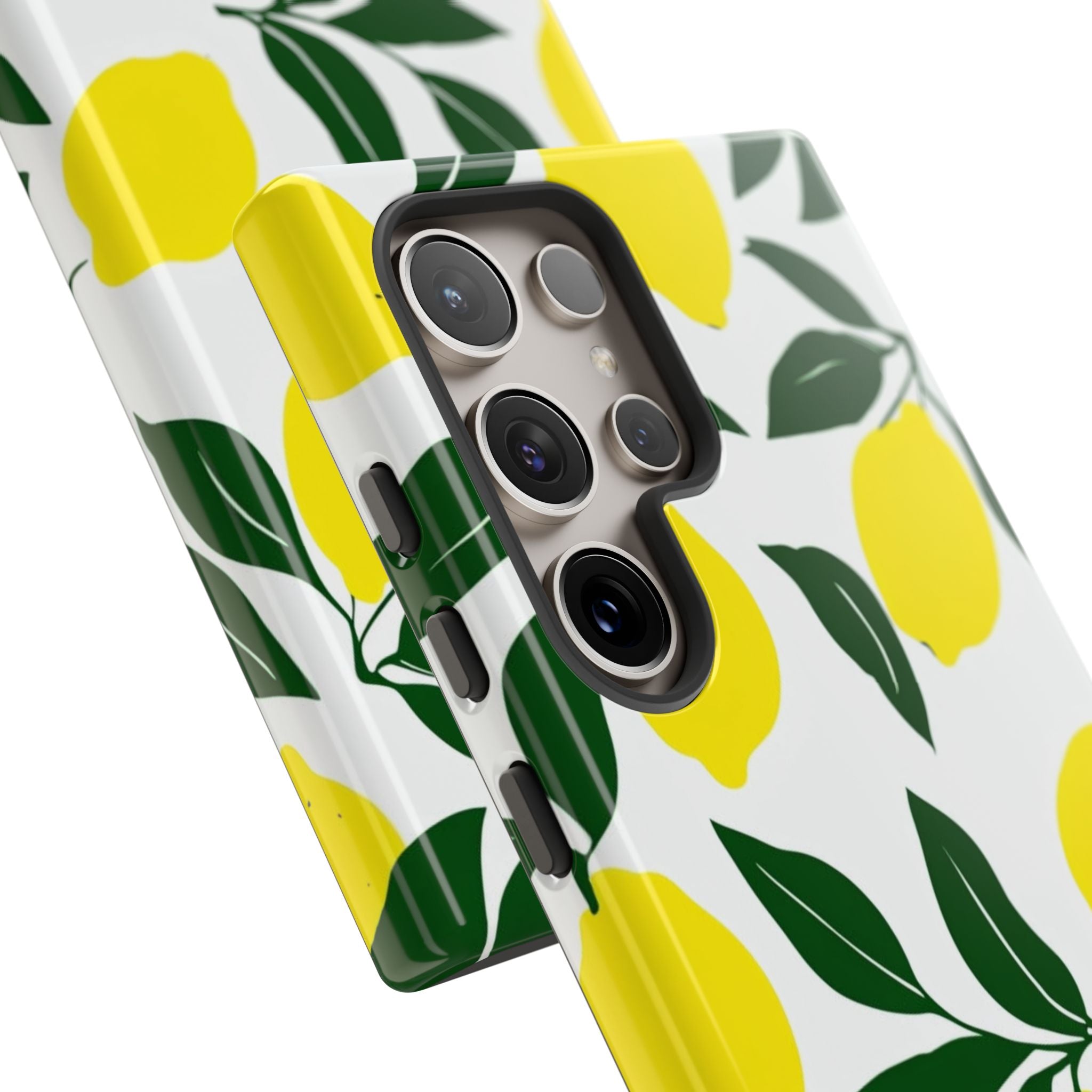 Lemon Pattern Tough Phone Case — Bright Citrus Protective Cover