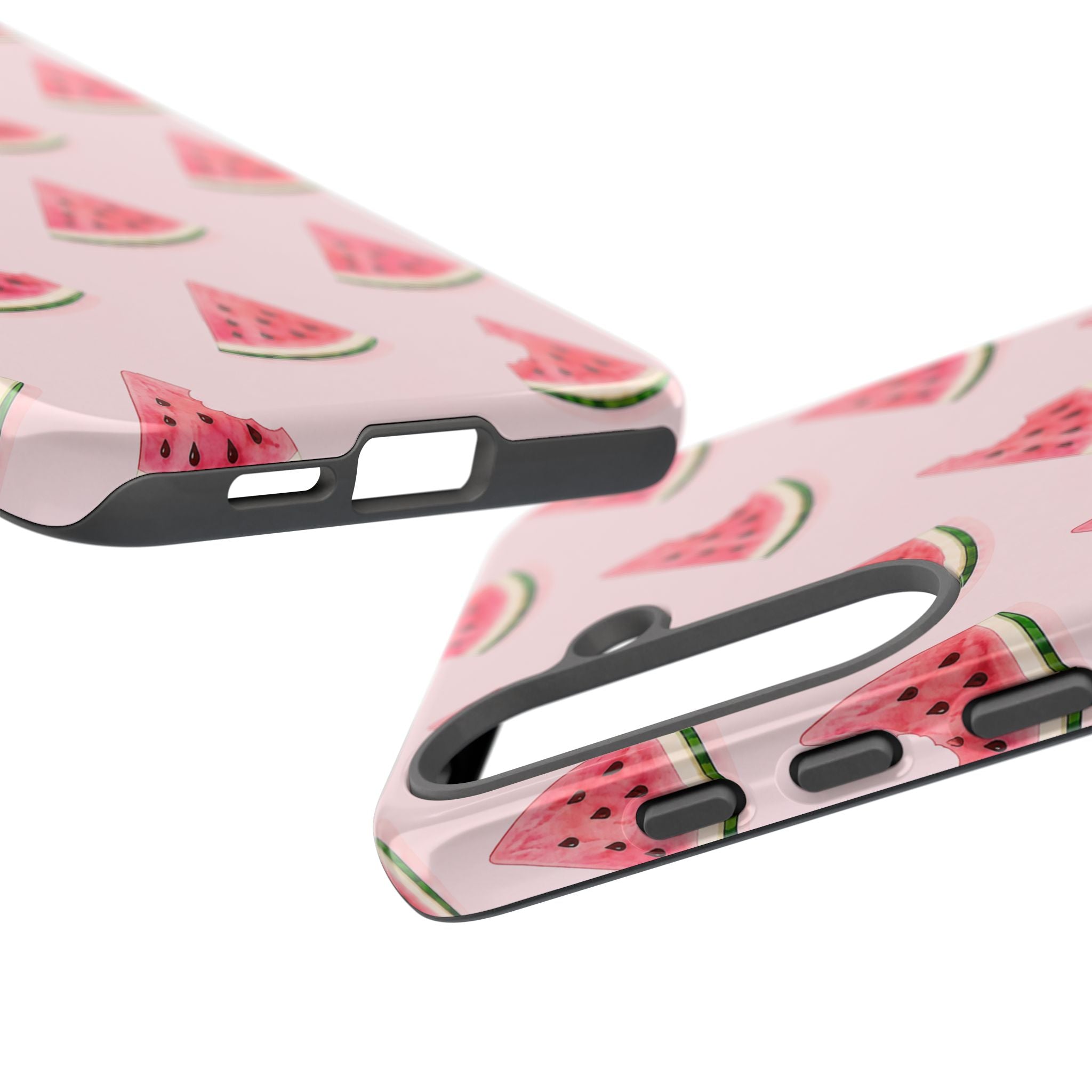 Watermelon Pattern Tough Phone Case — Pink Fruit Slice Protective Case