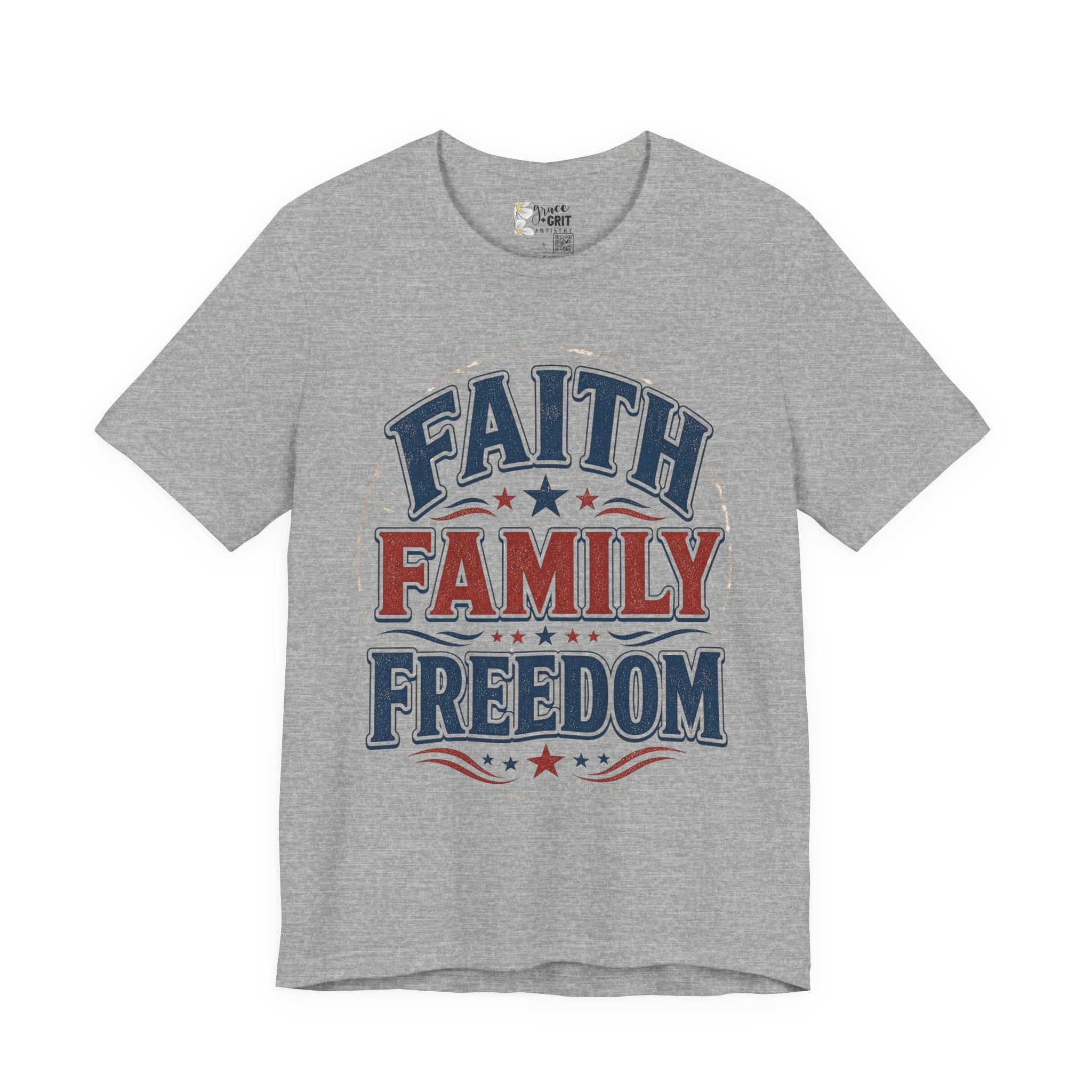 Faith Family Freedom Tee – Patriotic Vintage Graphic T-Shirt