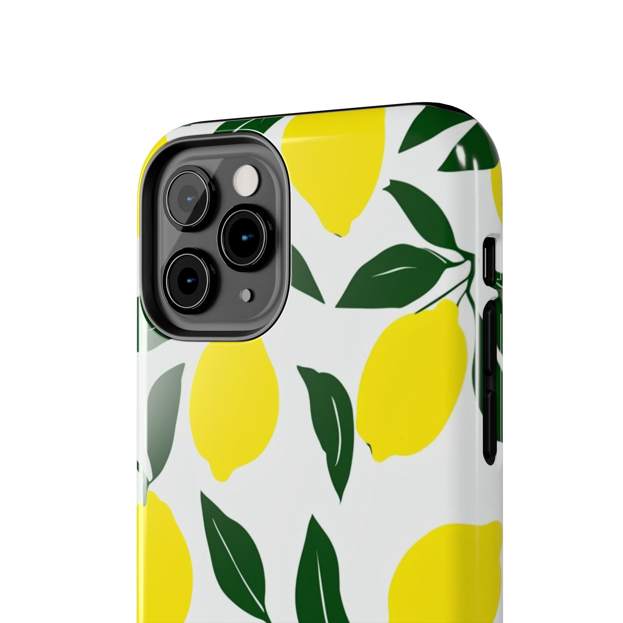 Lemon Pattern Tough Phone Case — Bright Citrus Protective Phone Cover