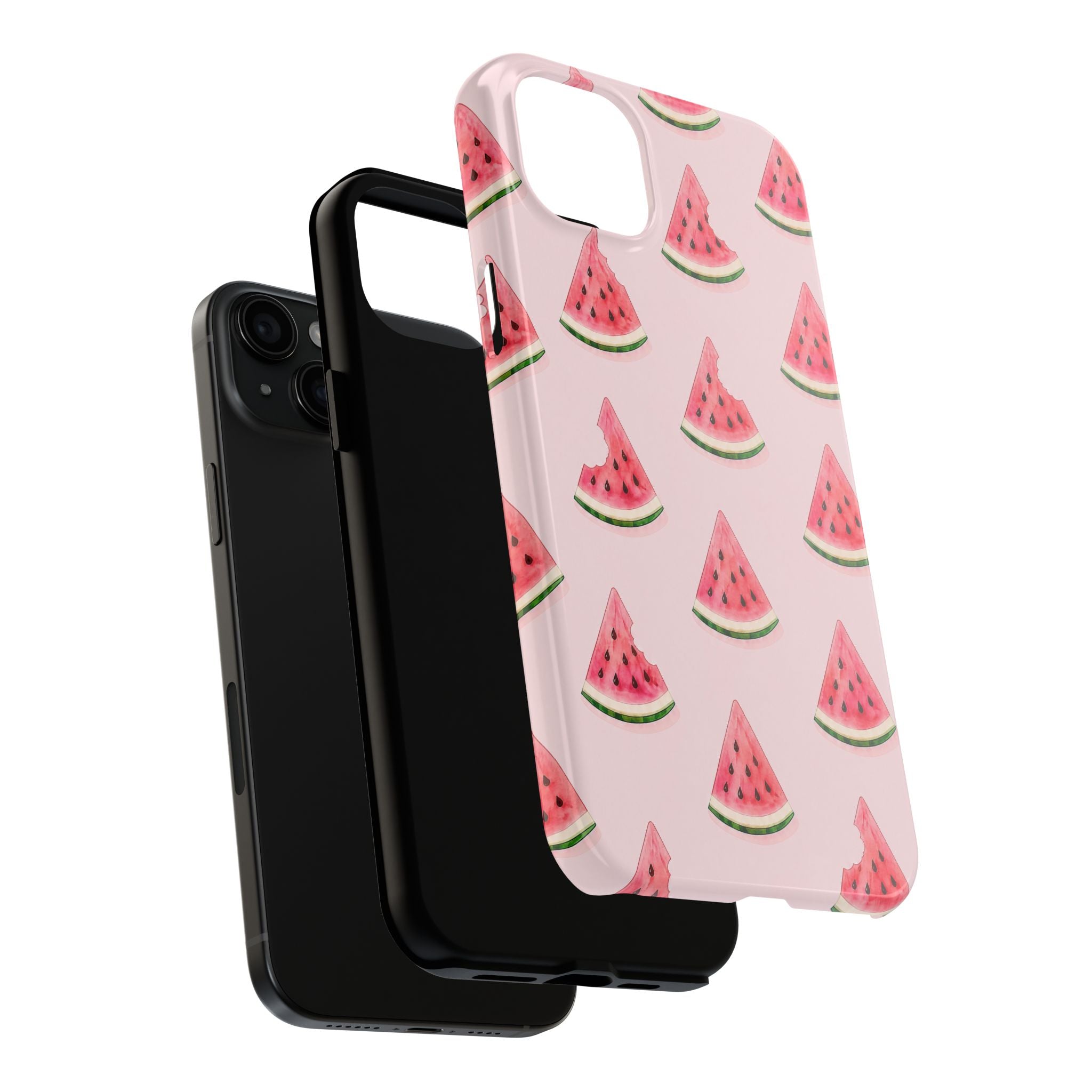 Watermelon Slice Tough Phone Case — Pink Fruit Pattern, Summer Phone Cover