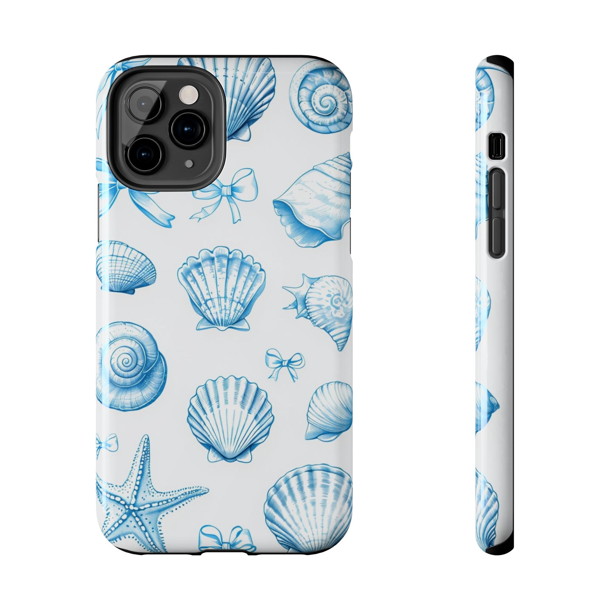 Seashell Blue Tough Phone Case – Coastal Shell Pattern Protective Cover