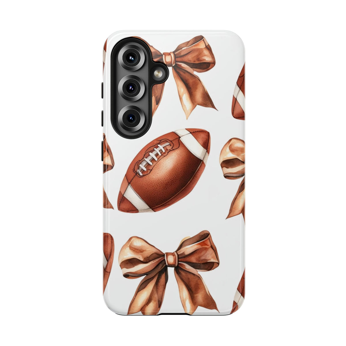 Tough Phone Case – Football & Bow Pattern