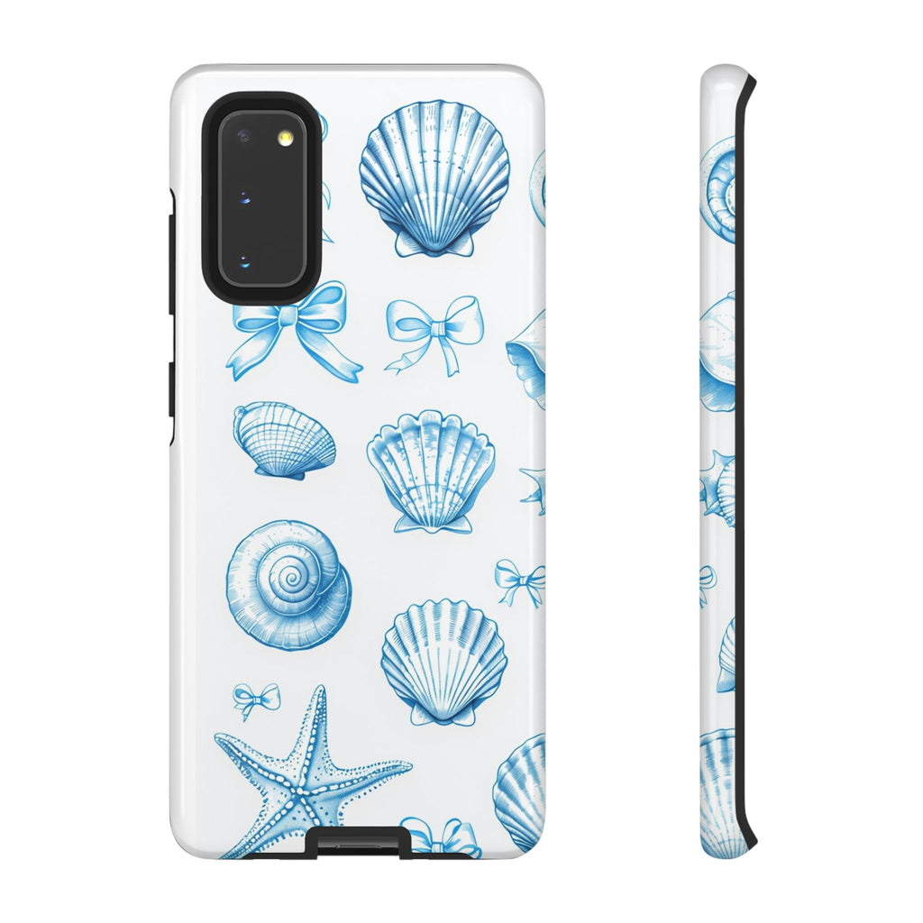 Seaside Shells Phone Case — Blue Nautical Shell & Starfish Pattern