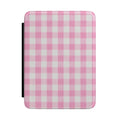 Pink Gingham Kindle Case – Cute Plaid E-Reader Cover