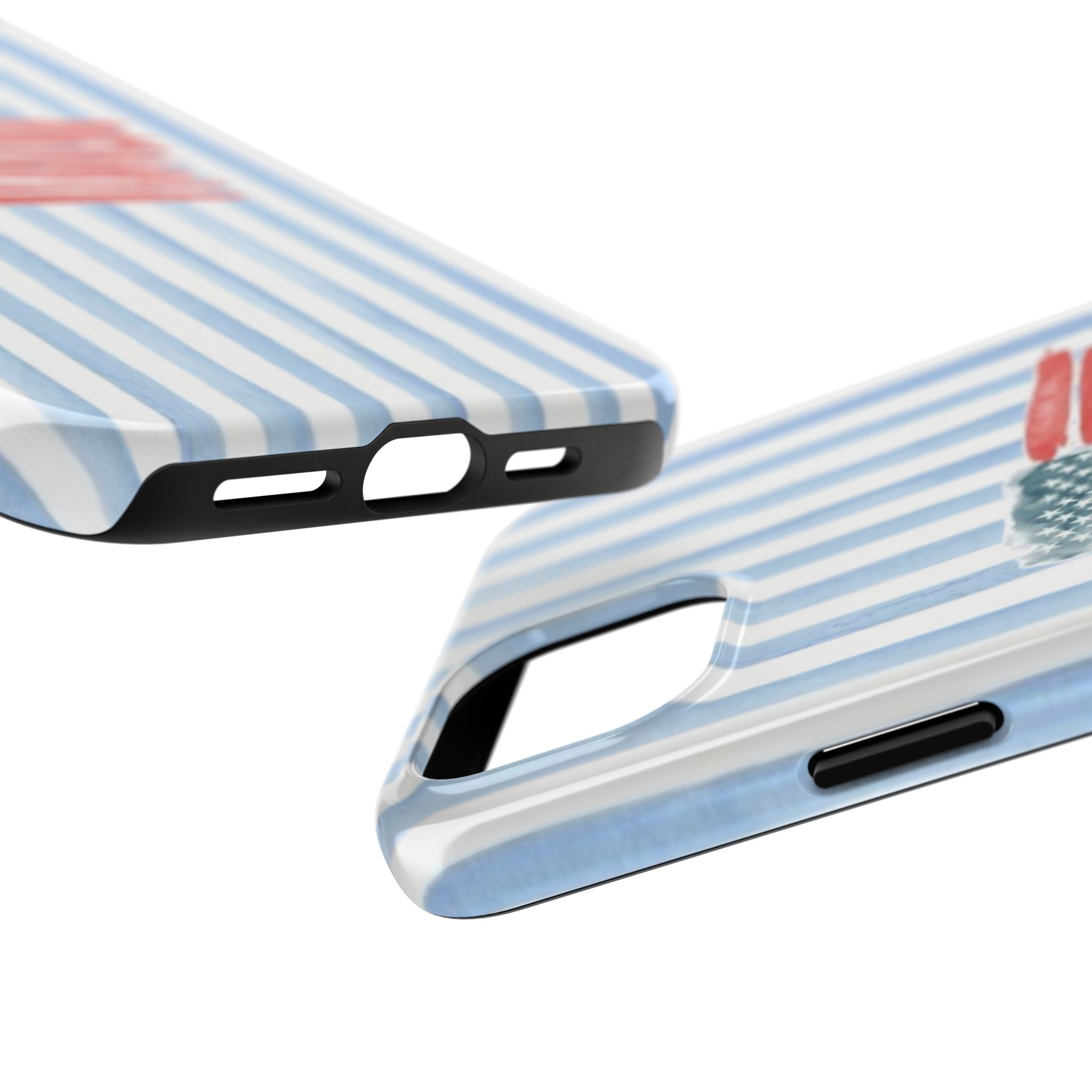 American Flag Watercolor Tough Phone Case — Blue Striped Patriotic Phone Case