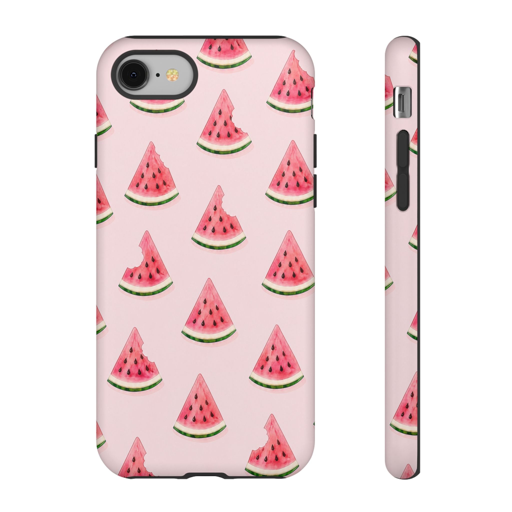 Watermelon Pattern Tough Phone Case — Pink Fruit Slice Protective Case
