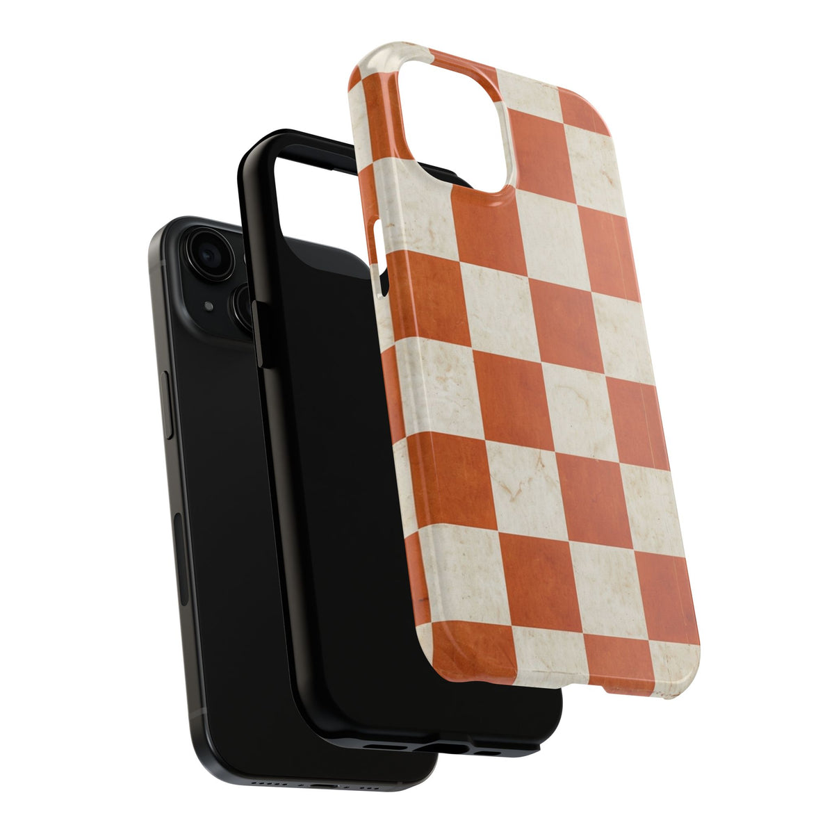 Orange and Cream Checkerboard Tough Phone Case