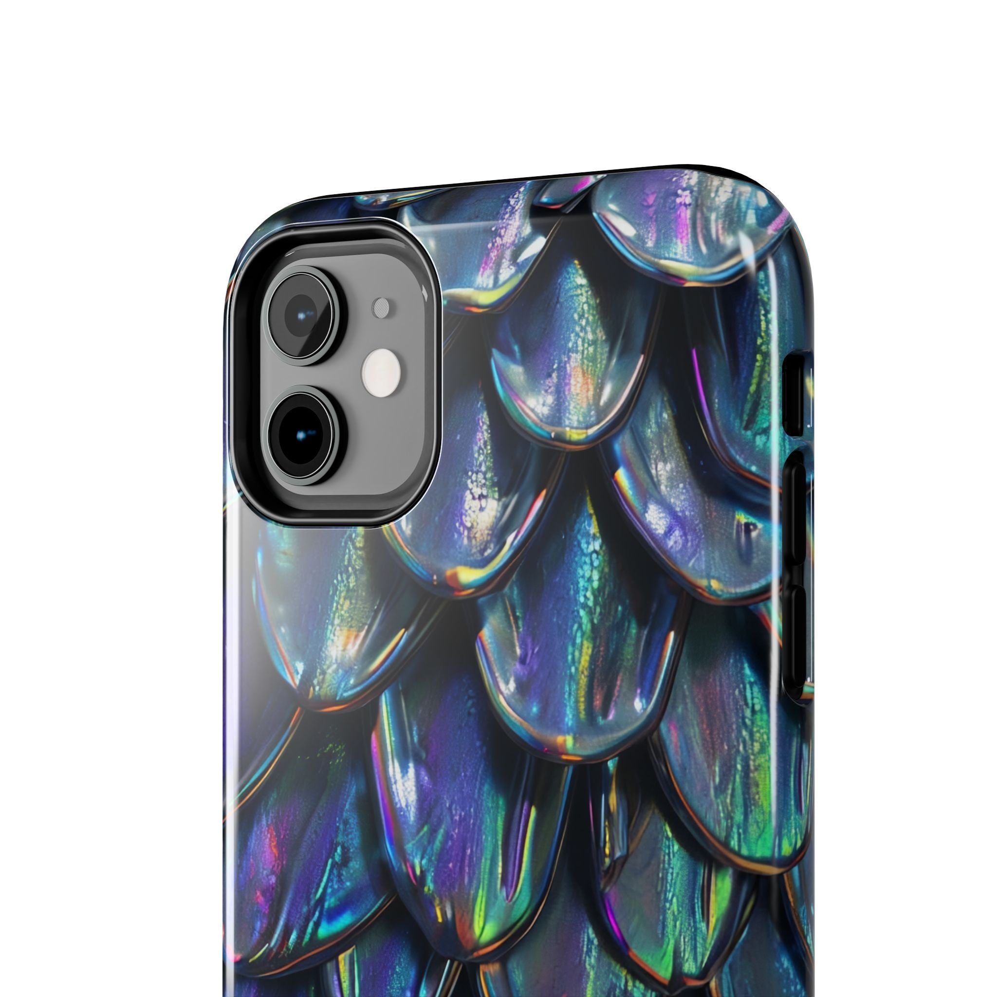 Holographic Mermaid Scale Tough Phone Case — Iridescent Protective Phone Cover