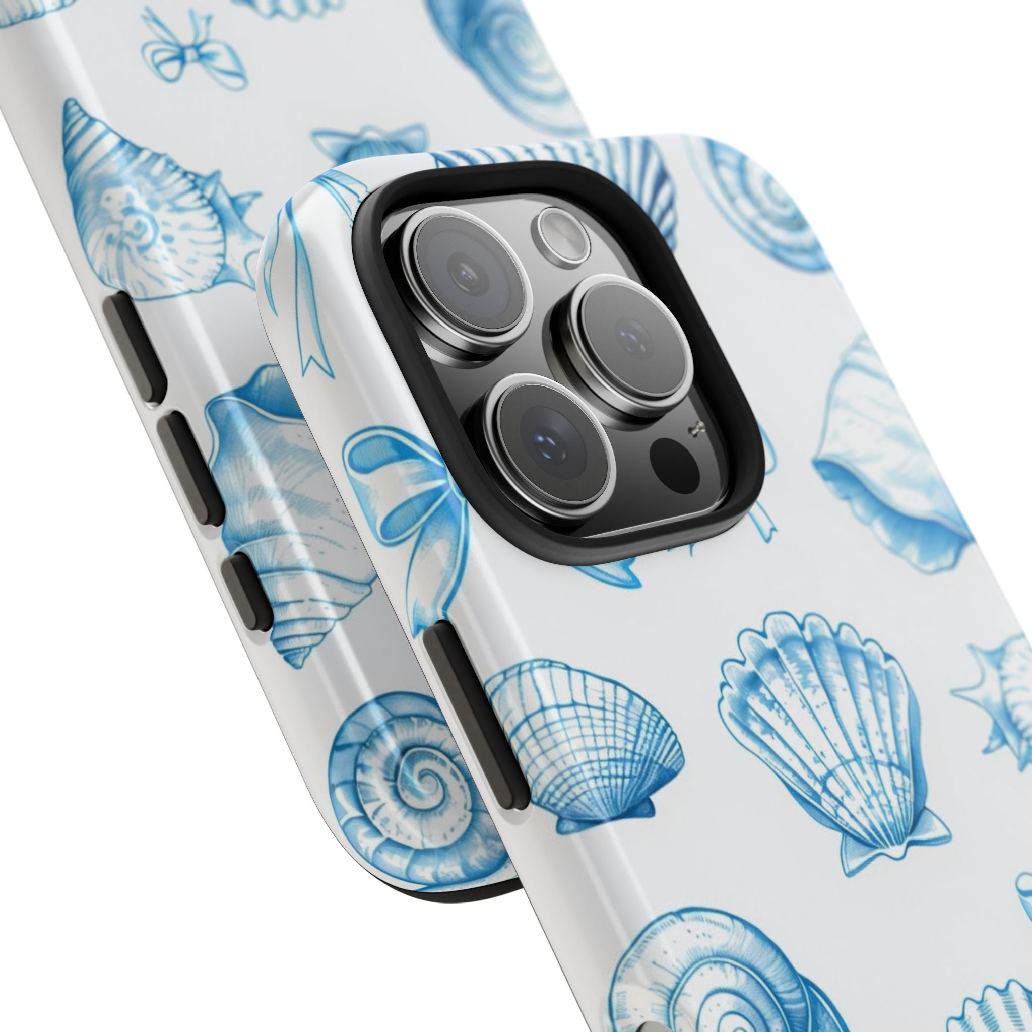 Seashell Blue Tough Phone Case – Coastal Shell Pattern Protective Cover