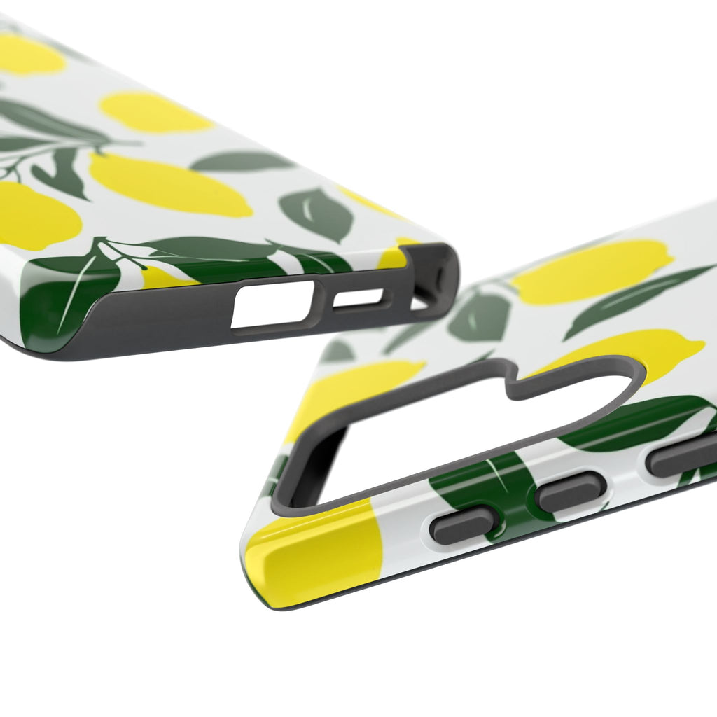 Lemon Pattern Tough Phone Case — Bright Citrus Protective Cover
