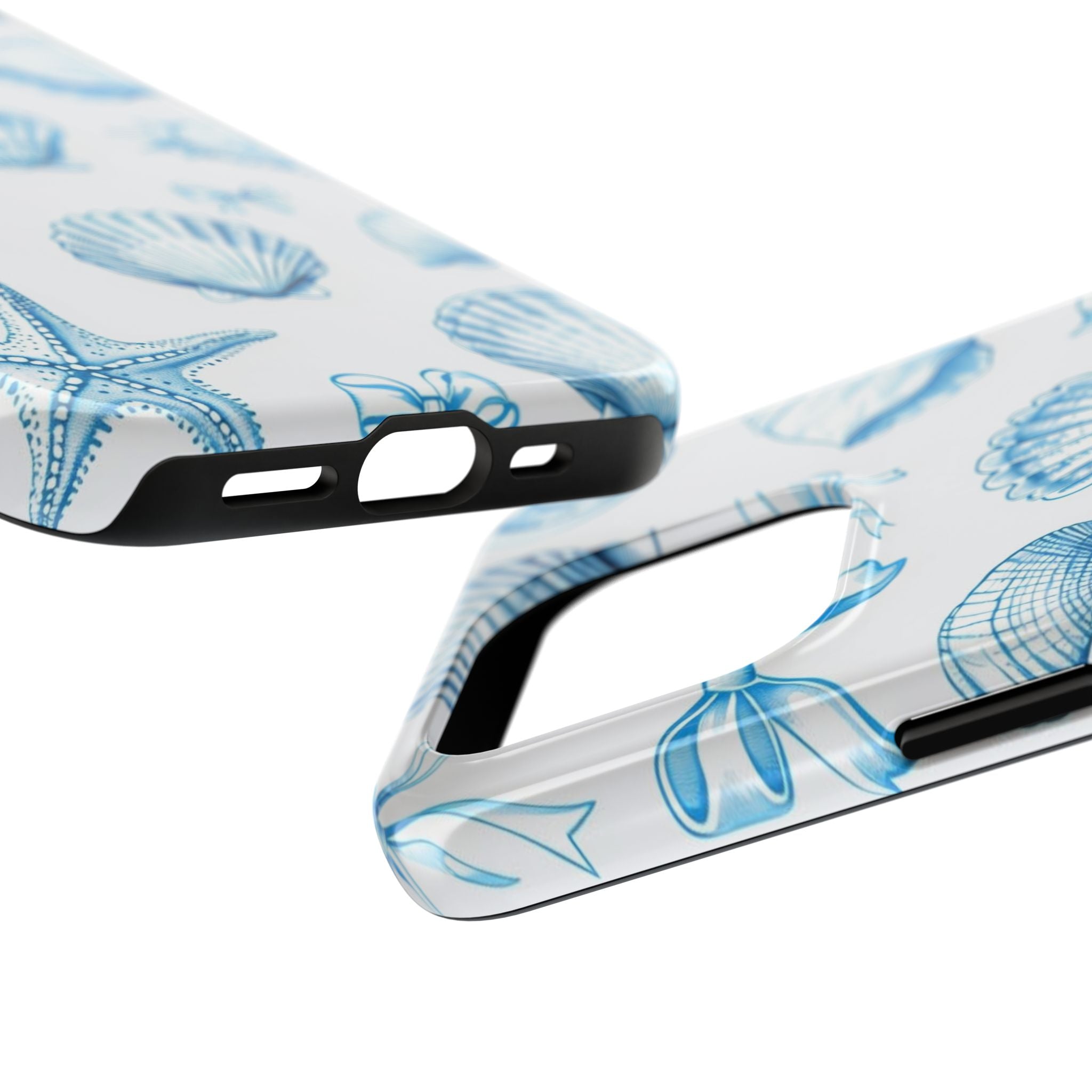 Seashell Blue Tough Phone Case – Coastal Shell Pattern Protective Cover