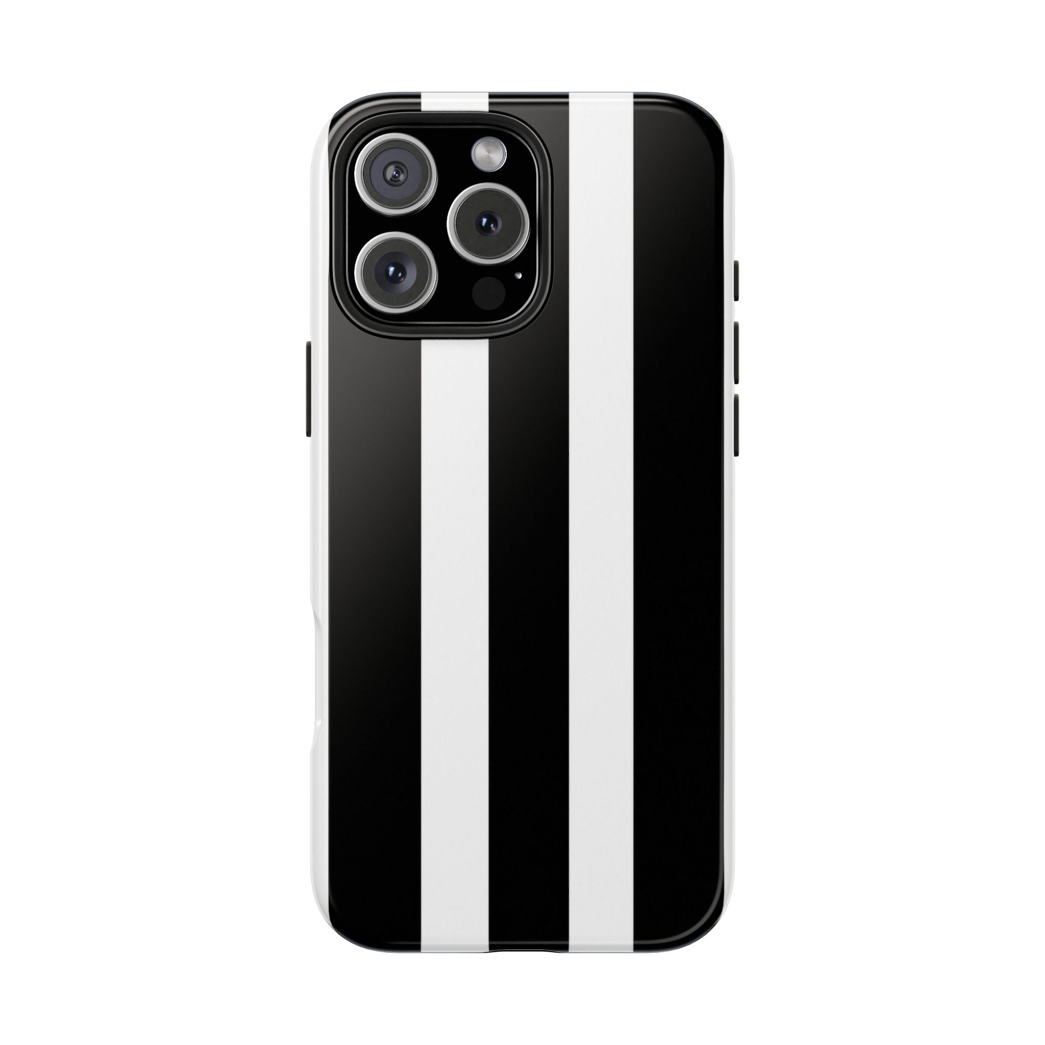 Black & White Bold Stripe Phone Case — Tough Protective Cover