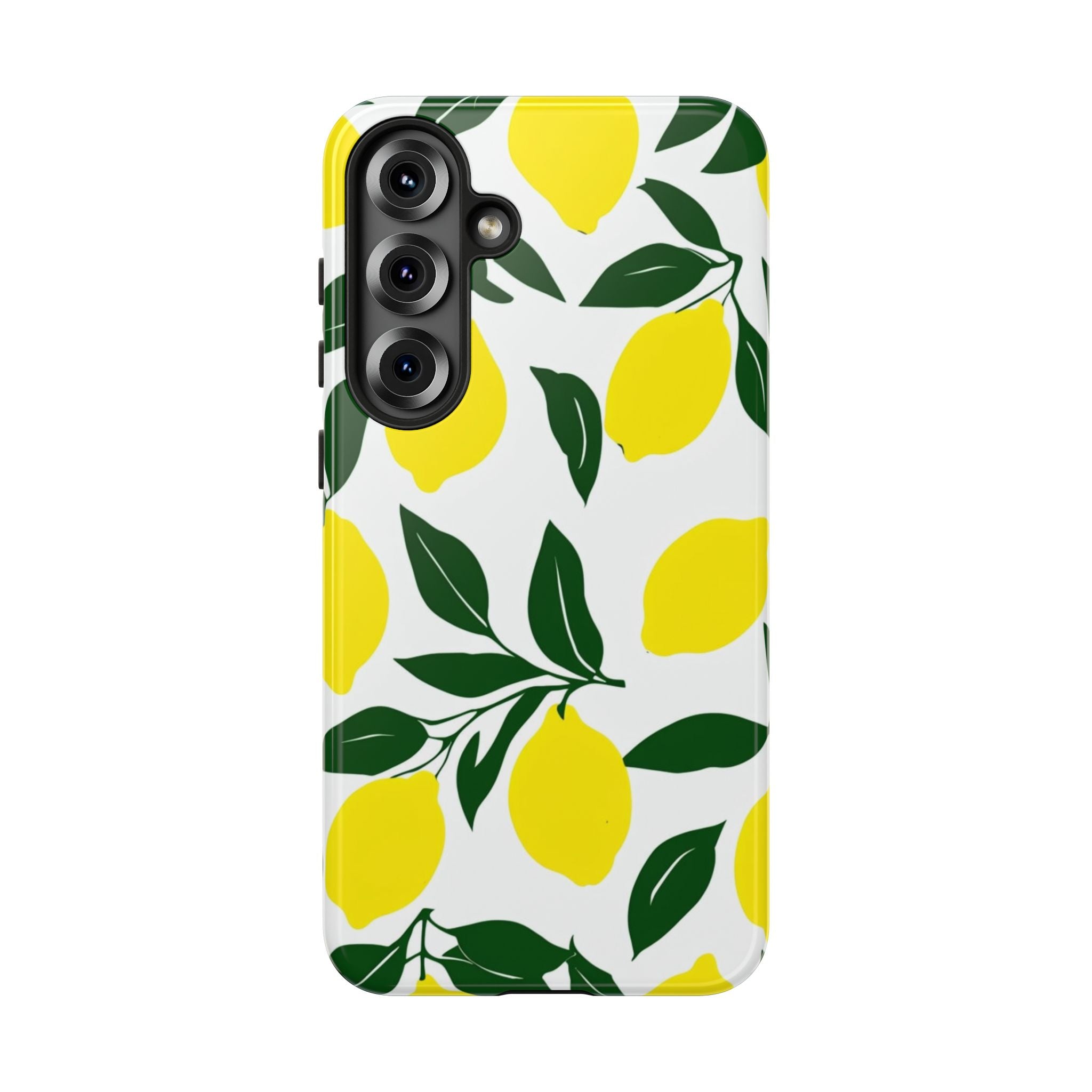 Lemon Pattern Tough Phone Case — Bright Citrus Protective Cover