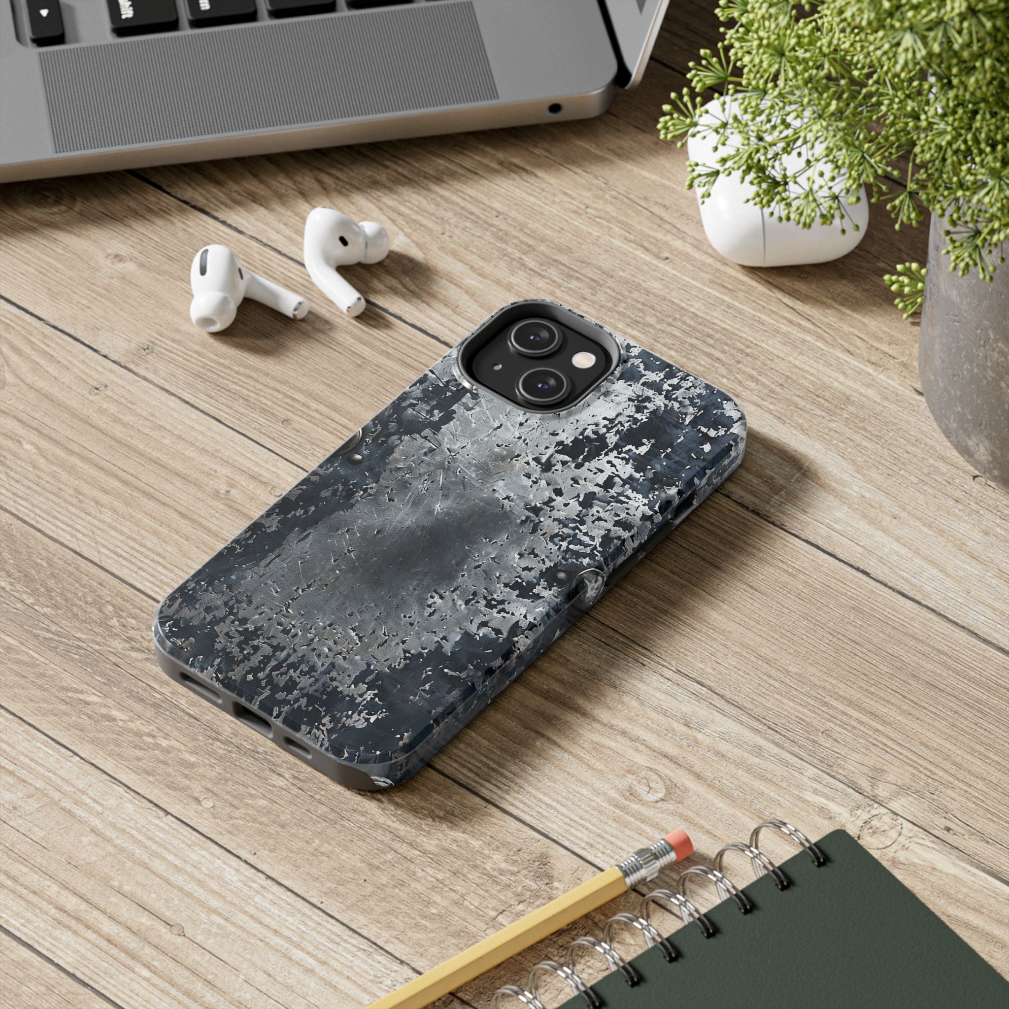 Rugged Distressed Metal Phone Case — Industrial Grunge iPhone Cover