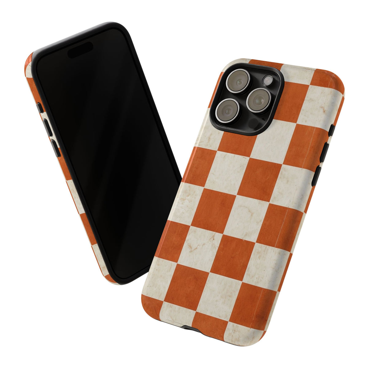 Vintage Orange Checkerboard Tough Phone Case