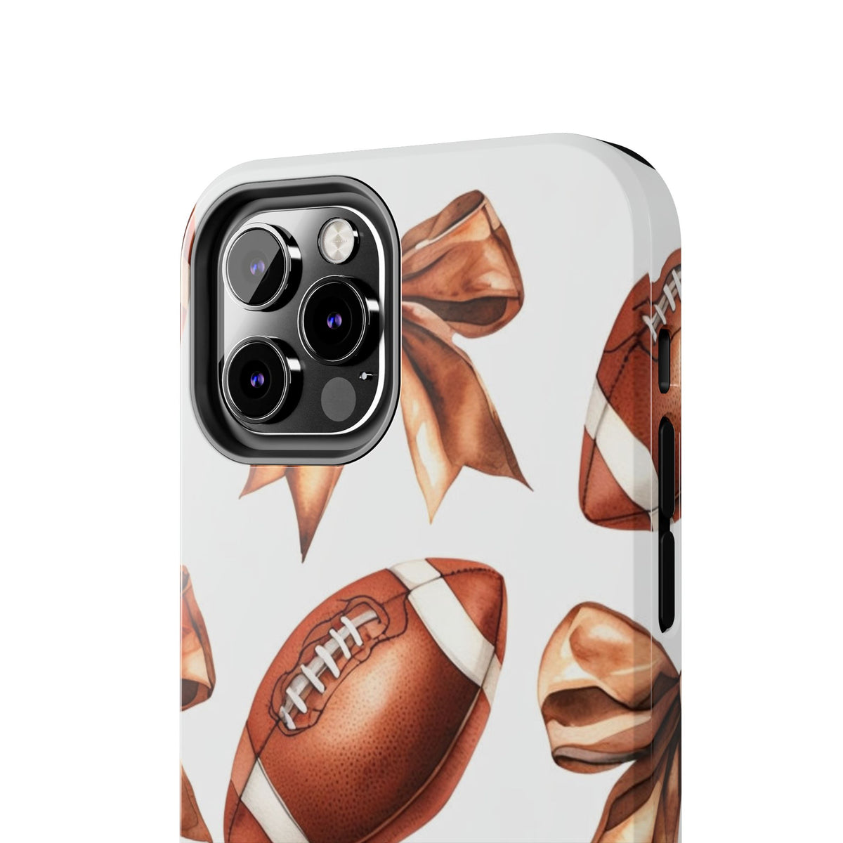 Tough Phone Case – Football & Bow Pattern