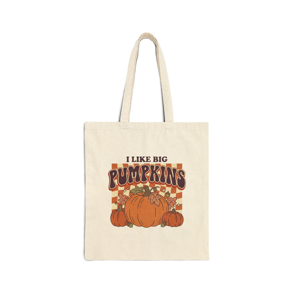 I Like Big Pumpkins Fall Canvas Tote Bag