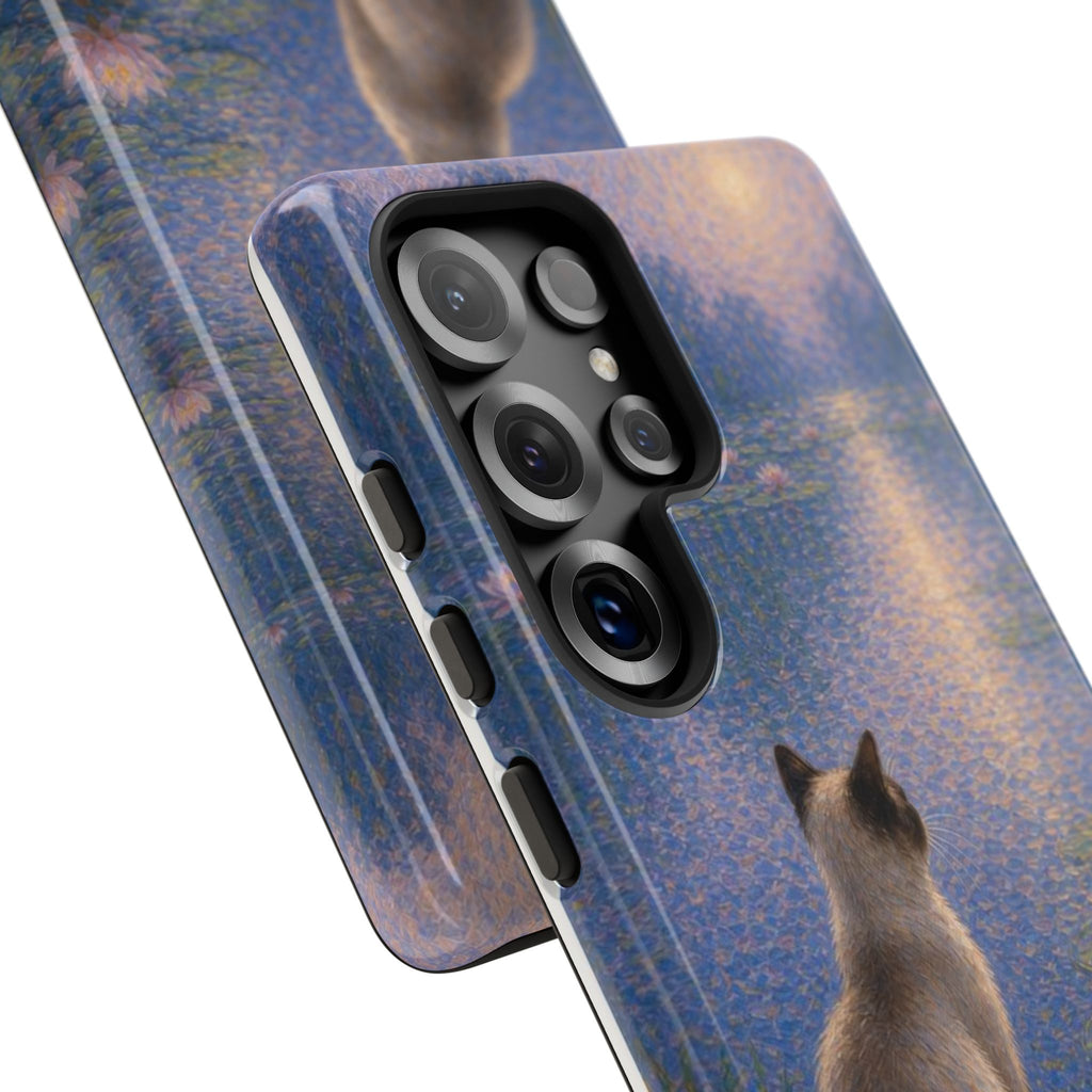 Cat Moonlight Phone Case — Serene Siamese by Lily Pond