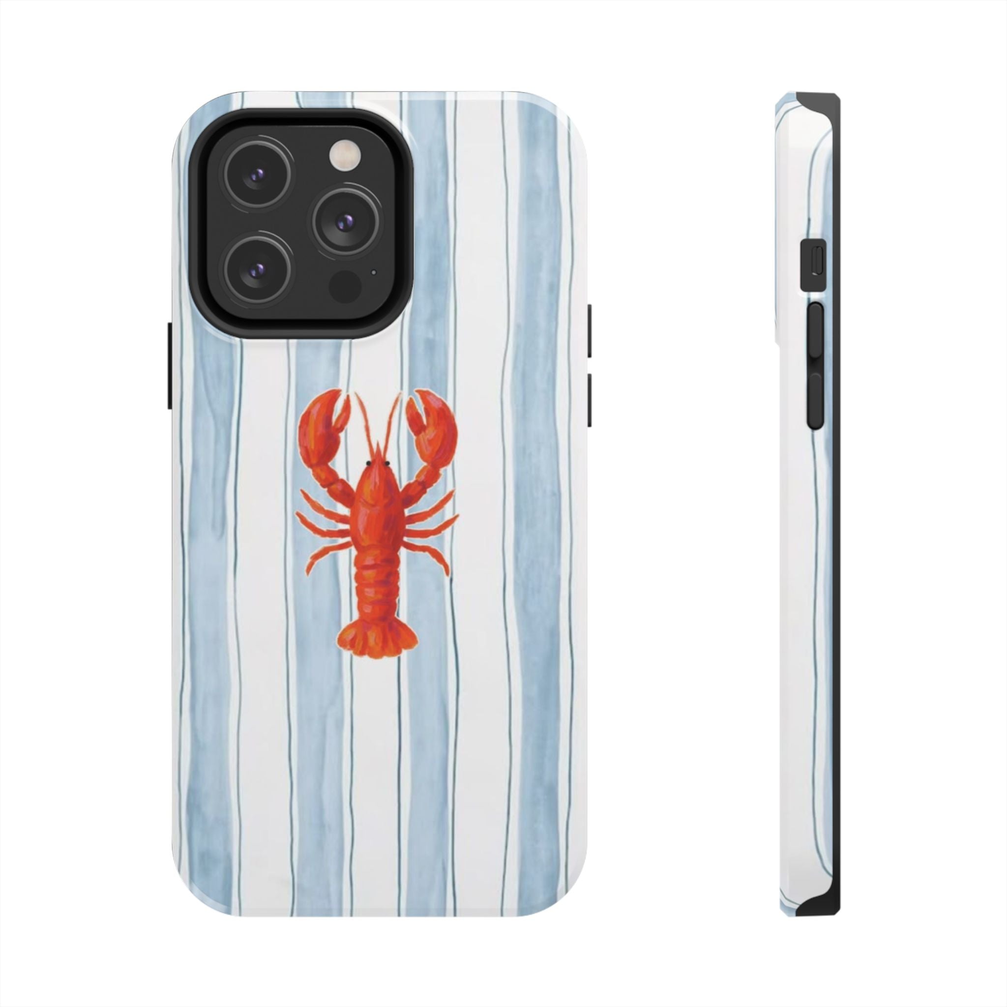 Lobster Stripe Tough Phone Case — Coastal Nautical Protective Cover