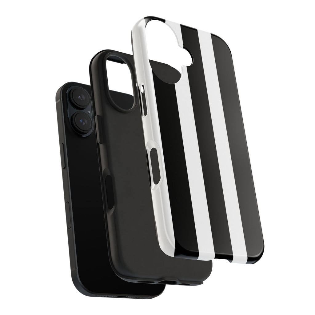 Black & White Bold Stripe Phone Case — Tough Protective Cover