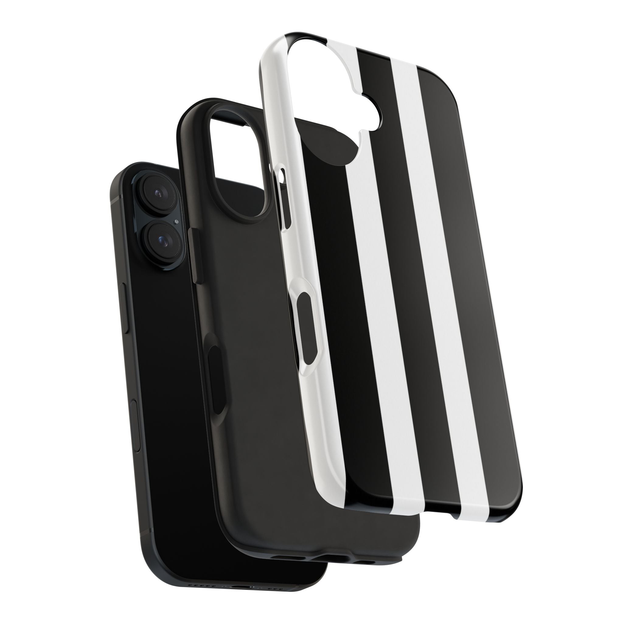 Black & White Bold Stripe Phone Case — Tough Protective Cover