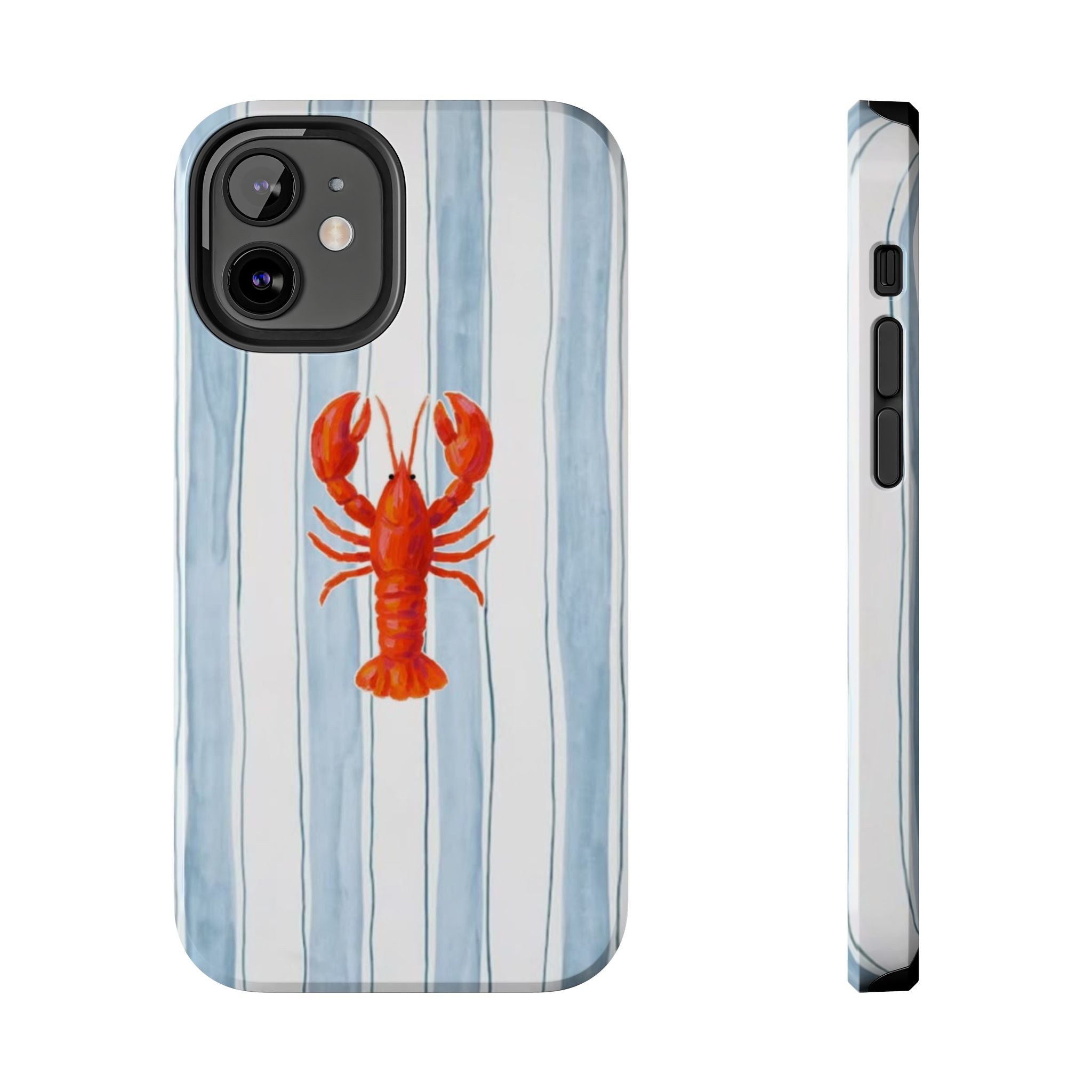 Lobster Stripe Tough Phone Case — Coastal Nautical Protective Cover