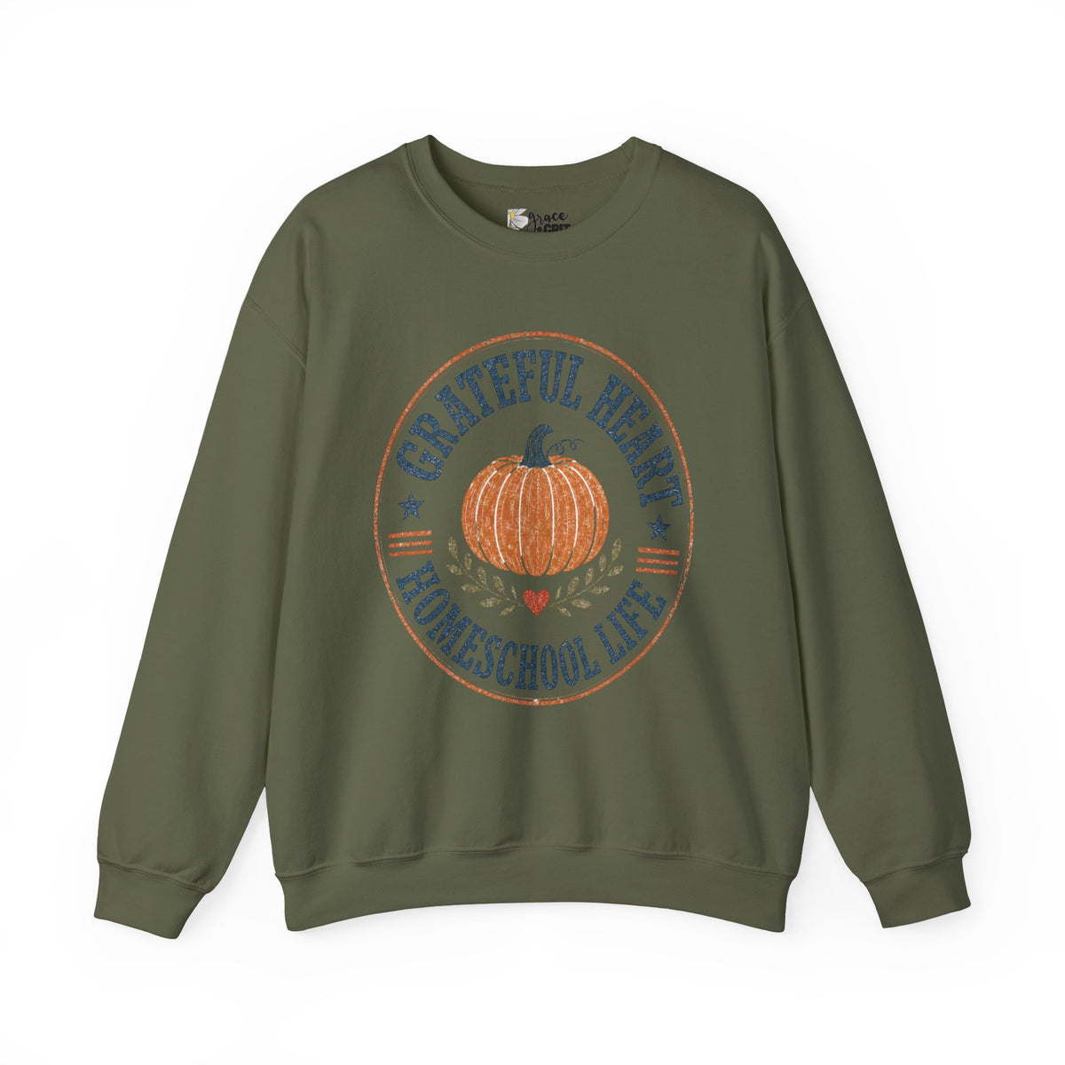 Grateful Heart Pumpkin Sweatshirt – Fall Homeschool Crewneck