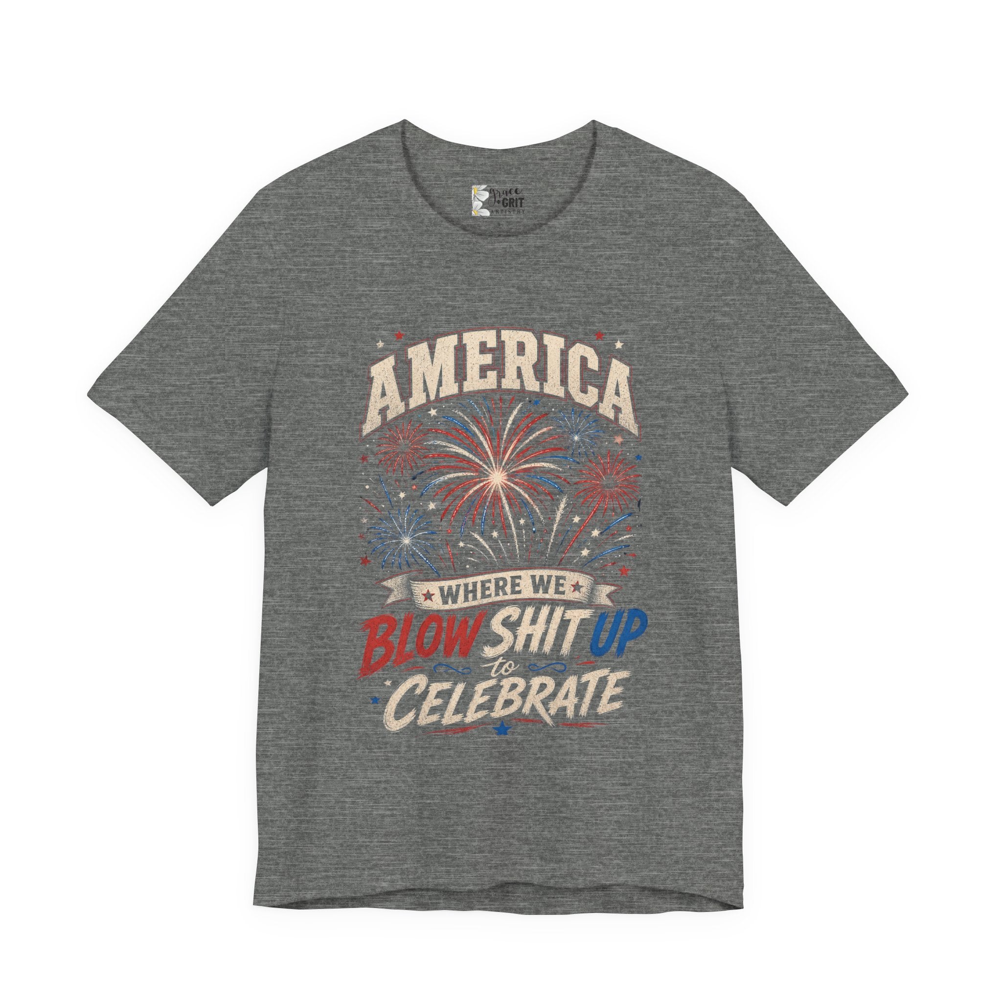 America Fireworks Celebrate Tee | Patriotic Fourth of July Shirt