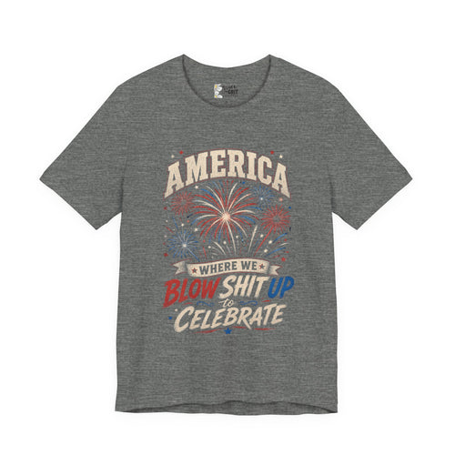 America Fireworks Celebrate Tee | Patriotic Fourth of July Shirt