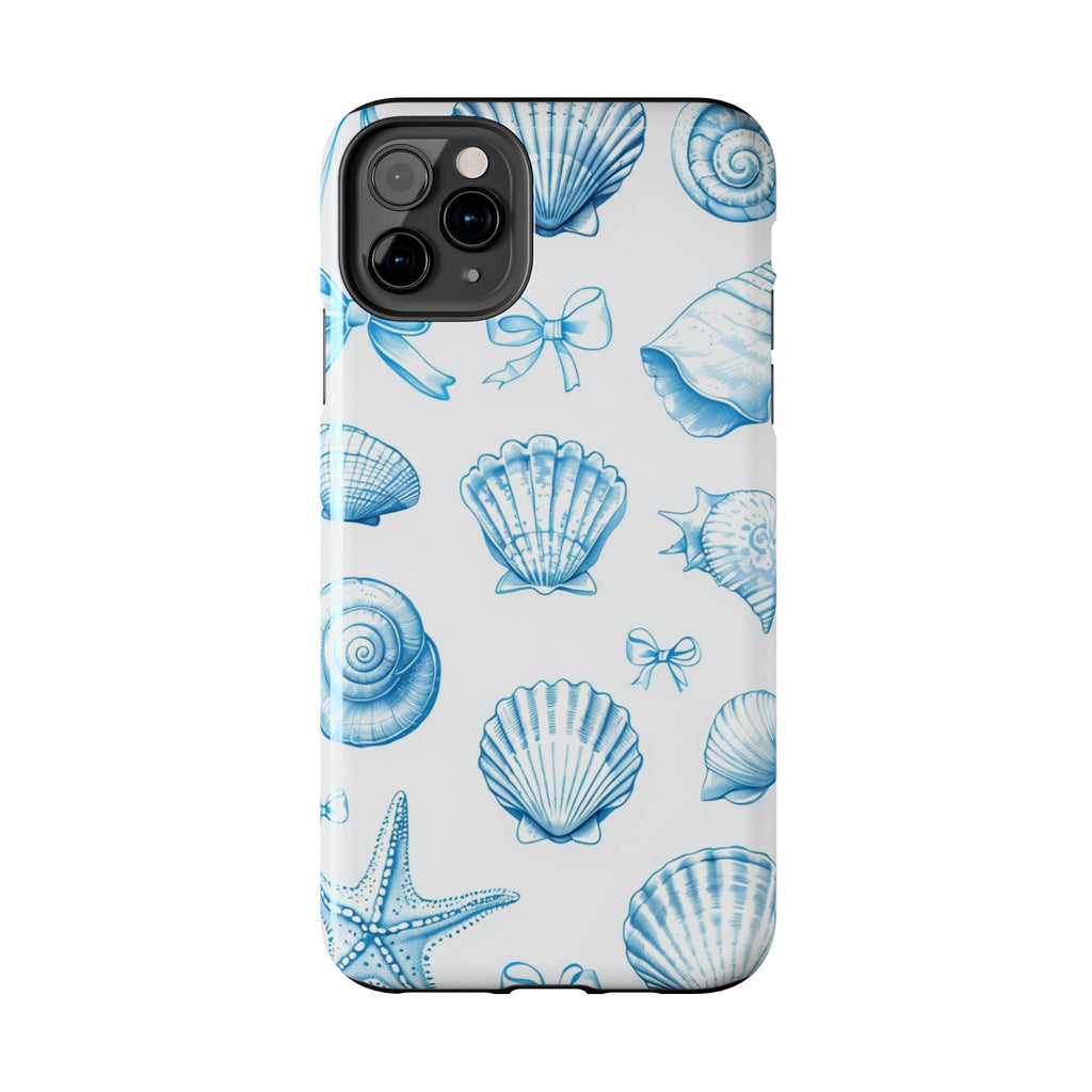 Seashell Blue Tough Phone Case – Coastal Shell Pattern Protective Cover