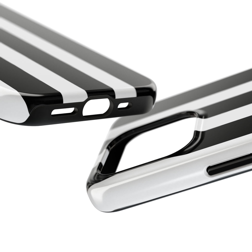 Black & White Bold Stripe Phone Case — Tough Protective Cover