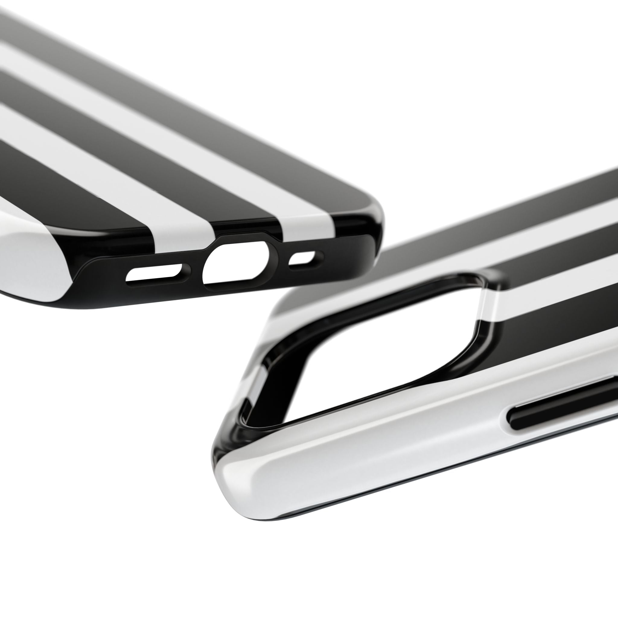 Black & White Bold Stripe Phone Case — Tough Protective Cover