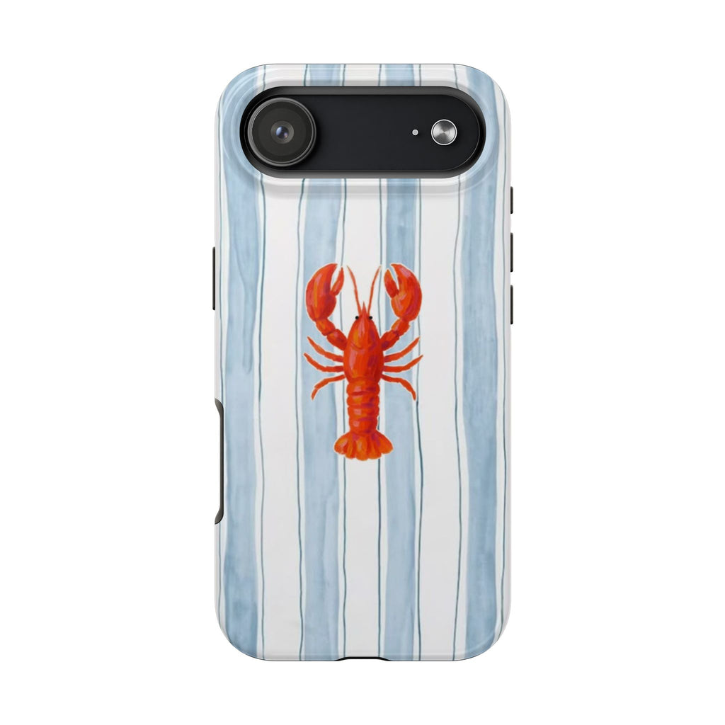 Lobster Stripe Tough Phone Case — Coastal Nautical Protective Cover