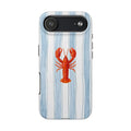Lobster Stripe Tough Phone Case — Coastal Nautical Protective Cover