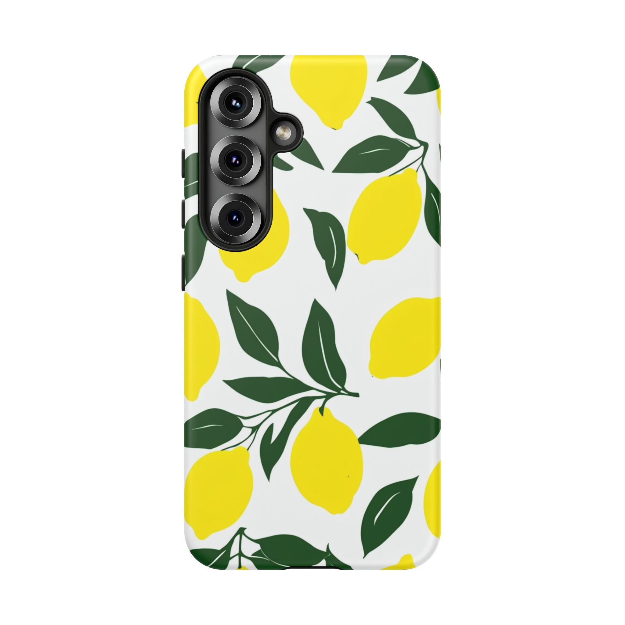 Lemon Pattern Tough Phone Case — Bright Citrus Protective Cover