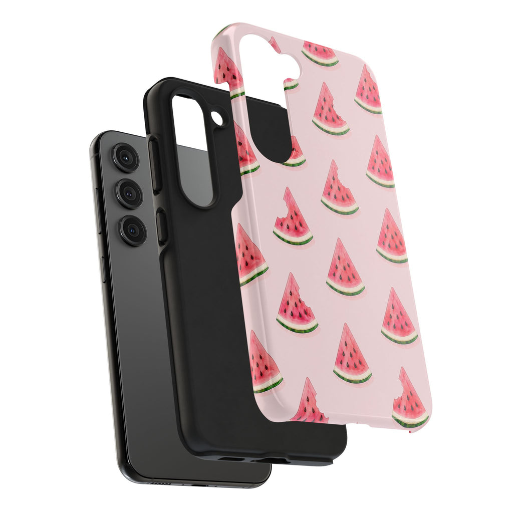 Watermelon Slice Tough Phone Case — Pink Fruit Pattern, Summer Phone Cover